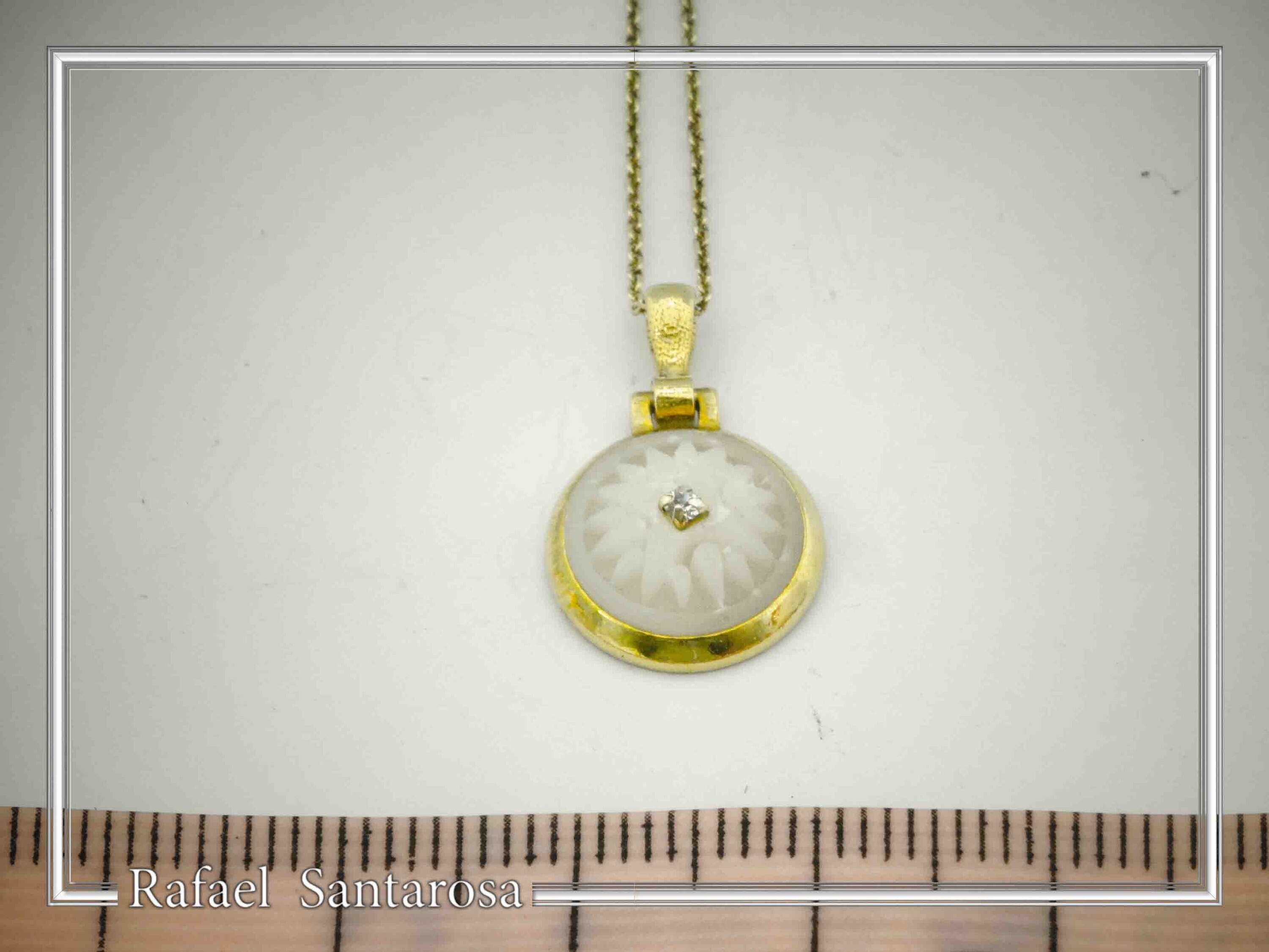 Marble Greek Macedonian Sun Symbol Necklace: Ancient Greek Museum 18K Gold-Filled Silver Pendant — additional product image 8 from Rafael Santarosa Fine Jewelry