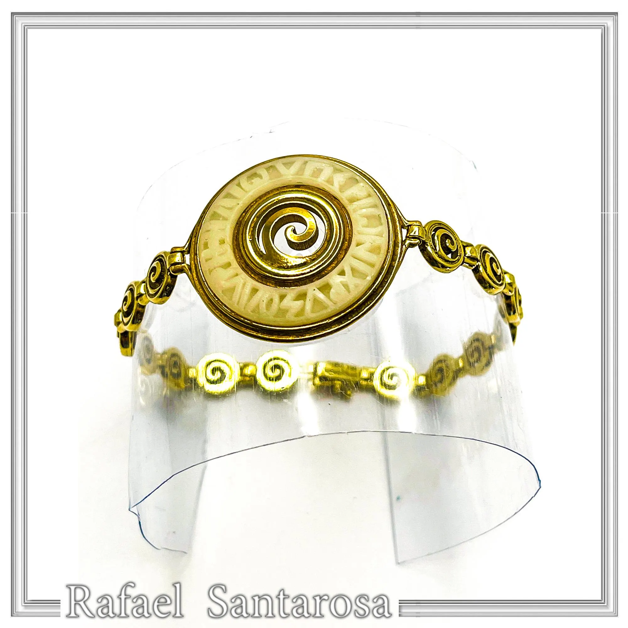 Ancient Greek Prayer to Sun Sculptured on Marble: 18K Gold Filled Silver Spiral Bracelet — additional product image 4 from Rafael Santarosa Fine Jewelry