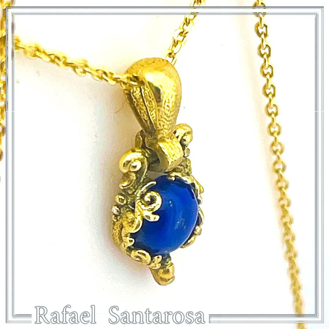 Lapis Lazuli Sterling Silver Necklace: 18K Gold-Filled Filigree, Pearl, Garnet, Peridot, Amethyst, Topaz — additional product image 2 from Rafael Santarosa Fine Jewelry