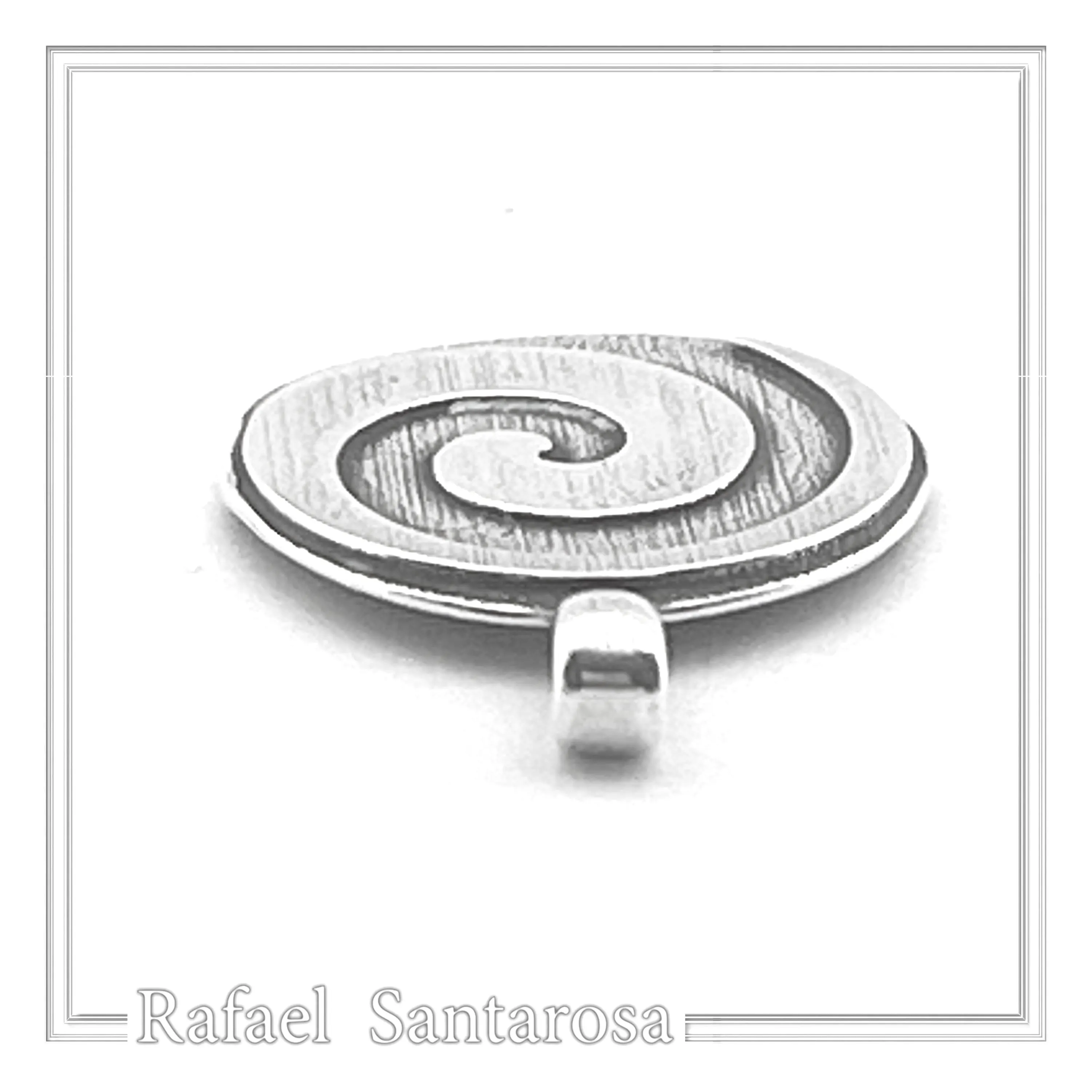 Eternity Symbol Handmade Pendant Oxidized Sterling Silver Spiral Necklace: Greek Museum — additional product image 6 from Rafael Santarosa Fine Jewelry