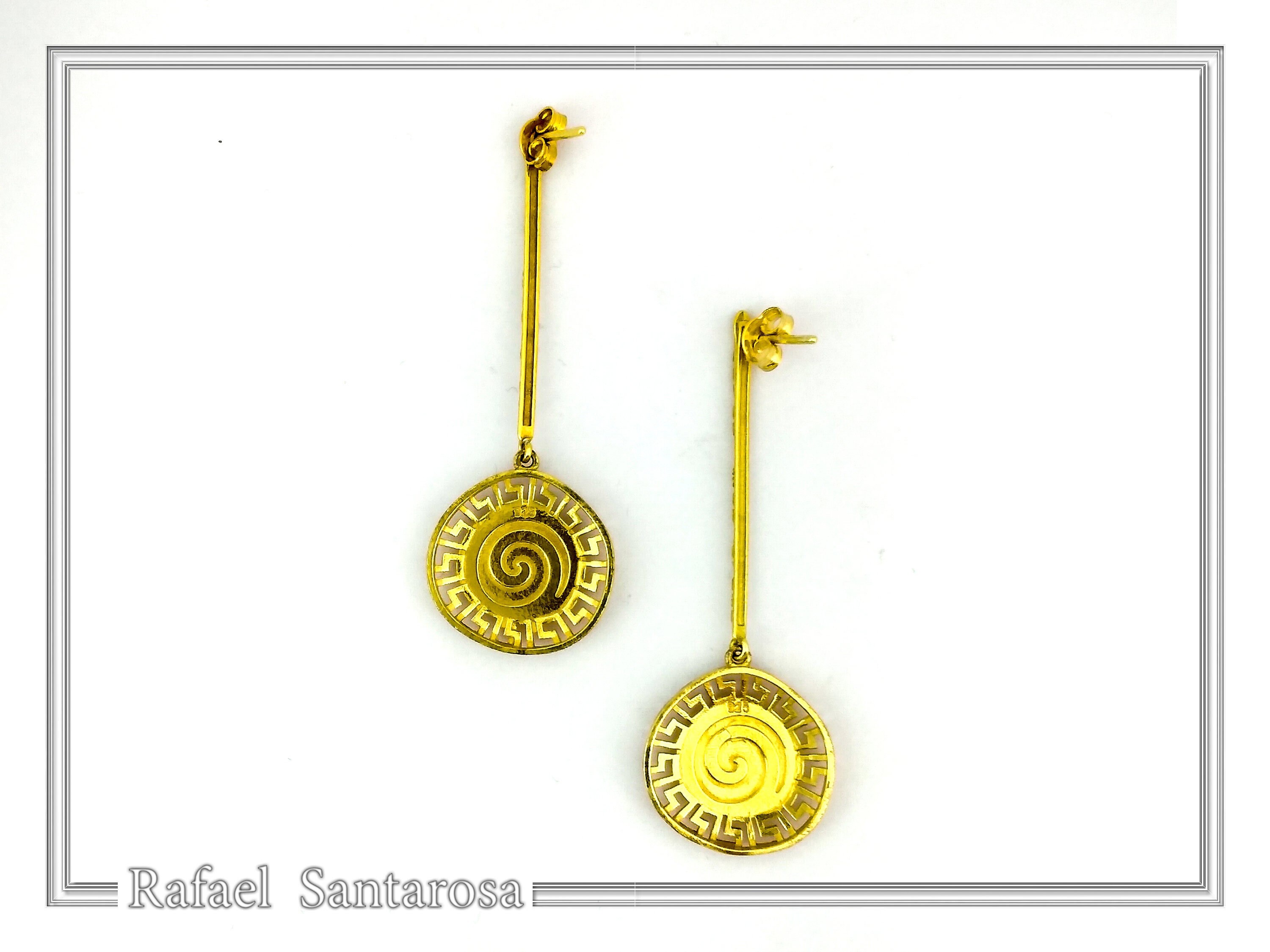 Athena Owl Tetradrachm Greek Coin Dangle Drop Earrings: Museum Replicas Oxidized & Gold-Filled Silver — additional product image 8 from Rafael Santarosa Fine Jewelry