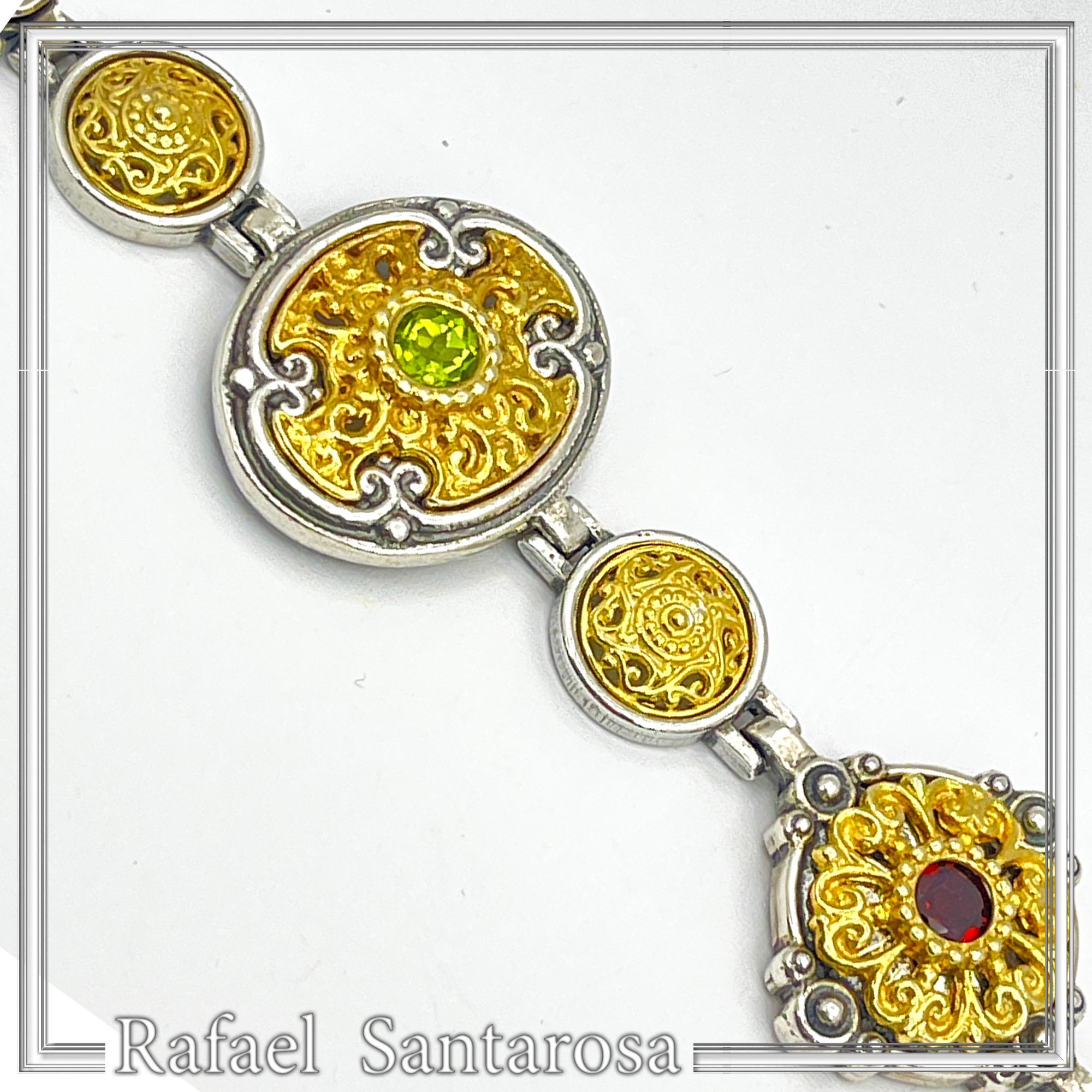 Byzantine Style Natural Gemstones Beaded Bracelet: Oxidized & 18K Gold-Filled Sterling Silver — additional product image 3 from Rafael Santarosa Fine Jewelry