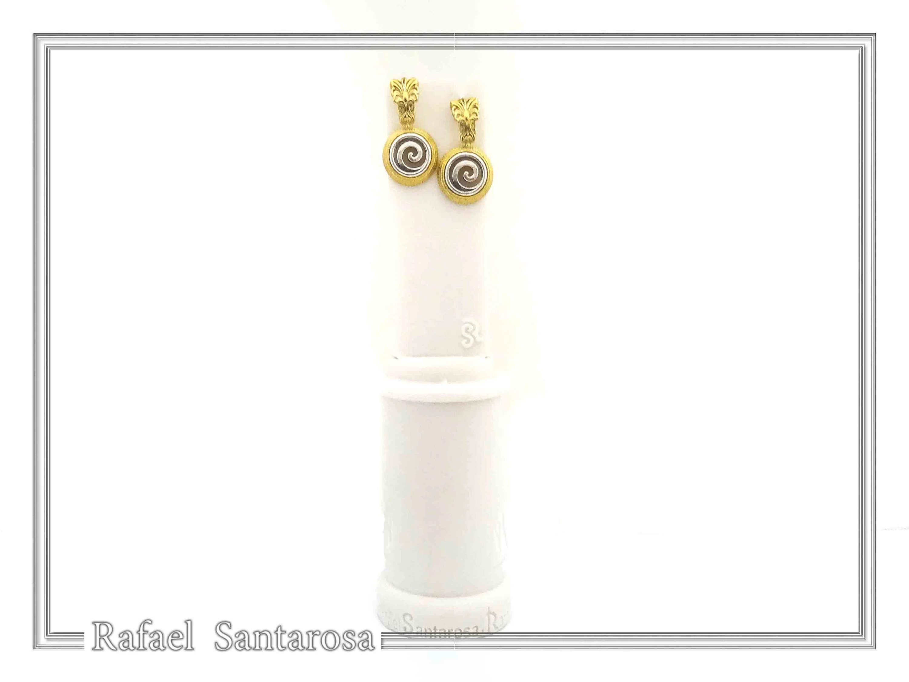 Antefix Greek Spiral Earrings, Sterling Silver, 18k Gold Filled, Hellenic eternity symbol Drop Earrings — additional product image 7 from Rafael Santarosa Fine Jewelry