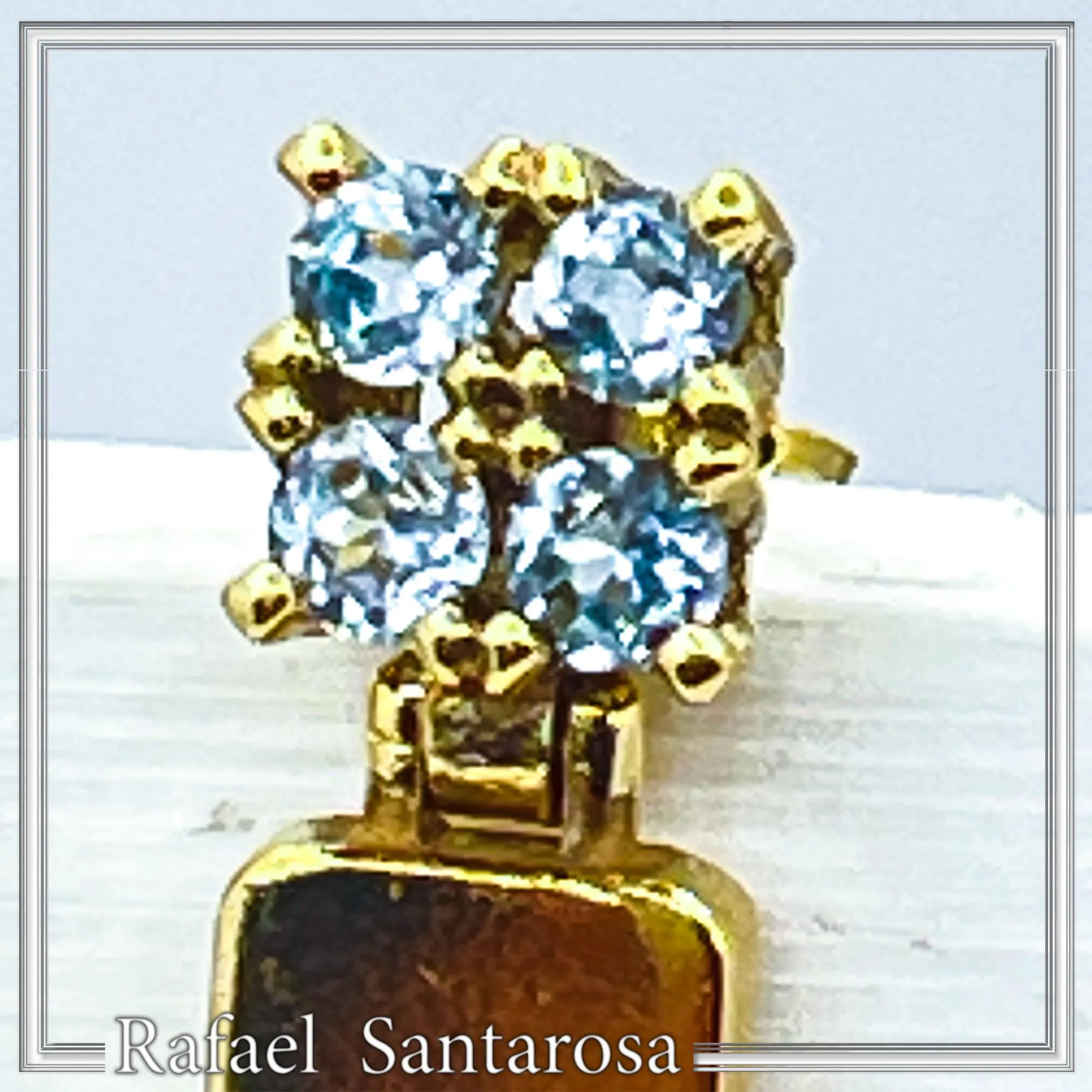 Natural Sky Blue Topaz Dangle Earrings Sterling Silver 18k Gold Filled — additional product image 9 from Rafael Santarosa Fine Jewelry