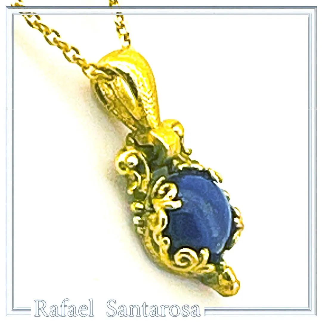 Lapis Lazuli Sterling Silver Necklace: 18K Gold-Filled Filigree, Pearl, Garnet, Peridot, Amethyst, Topaz — additional product image 8 from Rafael Santarosa Fine Jewelry