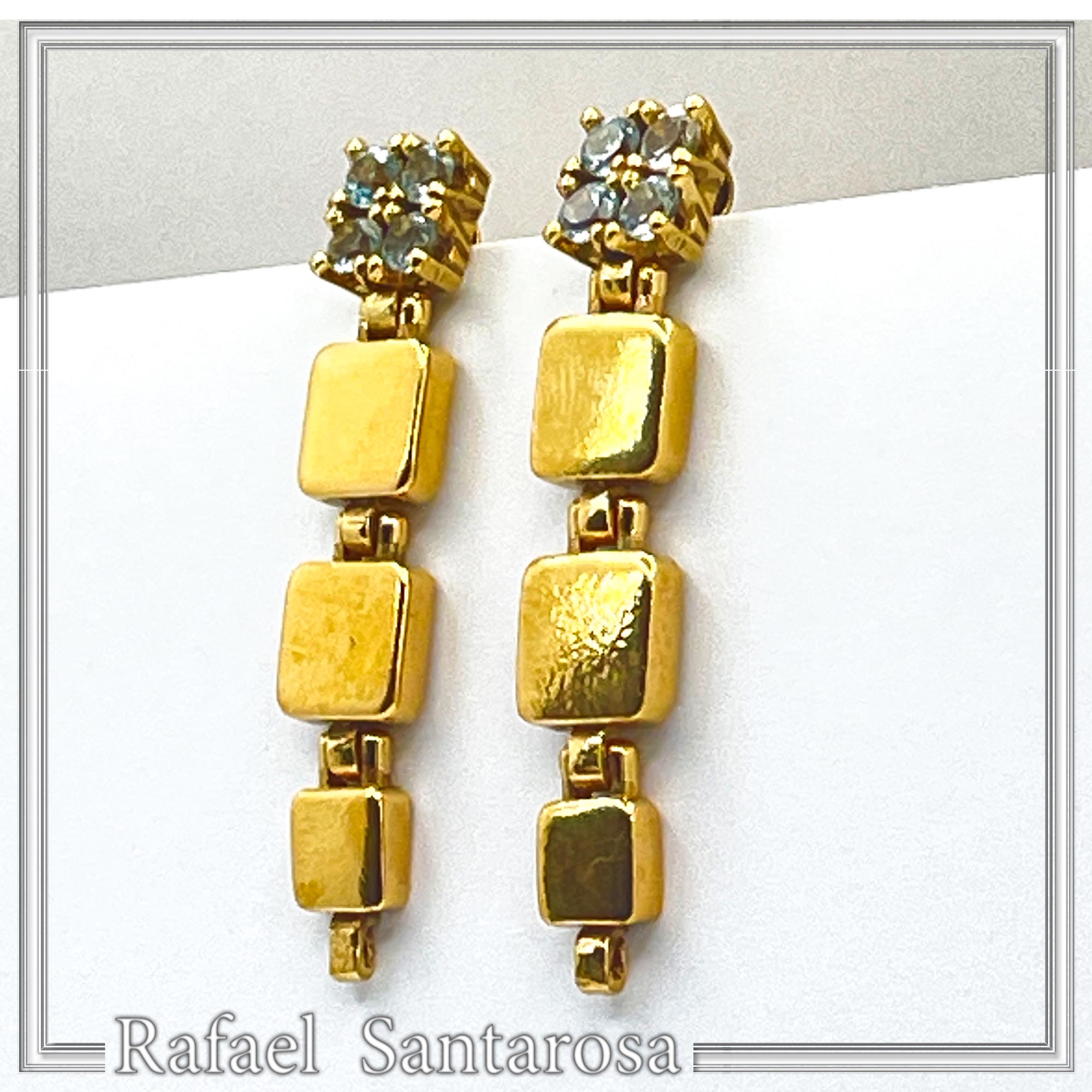 Natural Sky Blue Topaz Dangle Earrings Sterling Silver 18k Gold Filled — additional product image 3 from Rafael Santarosa Fine Jewelry