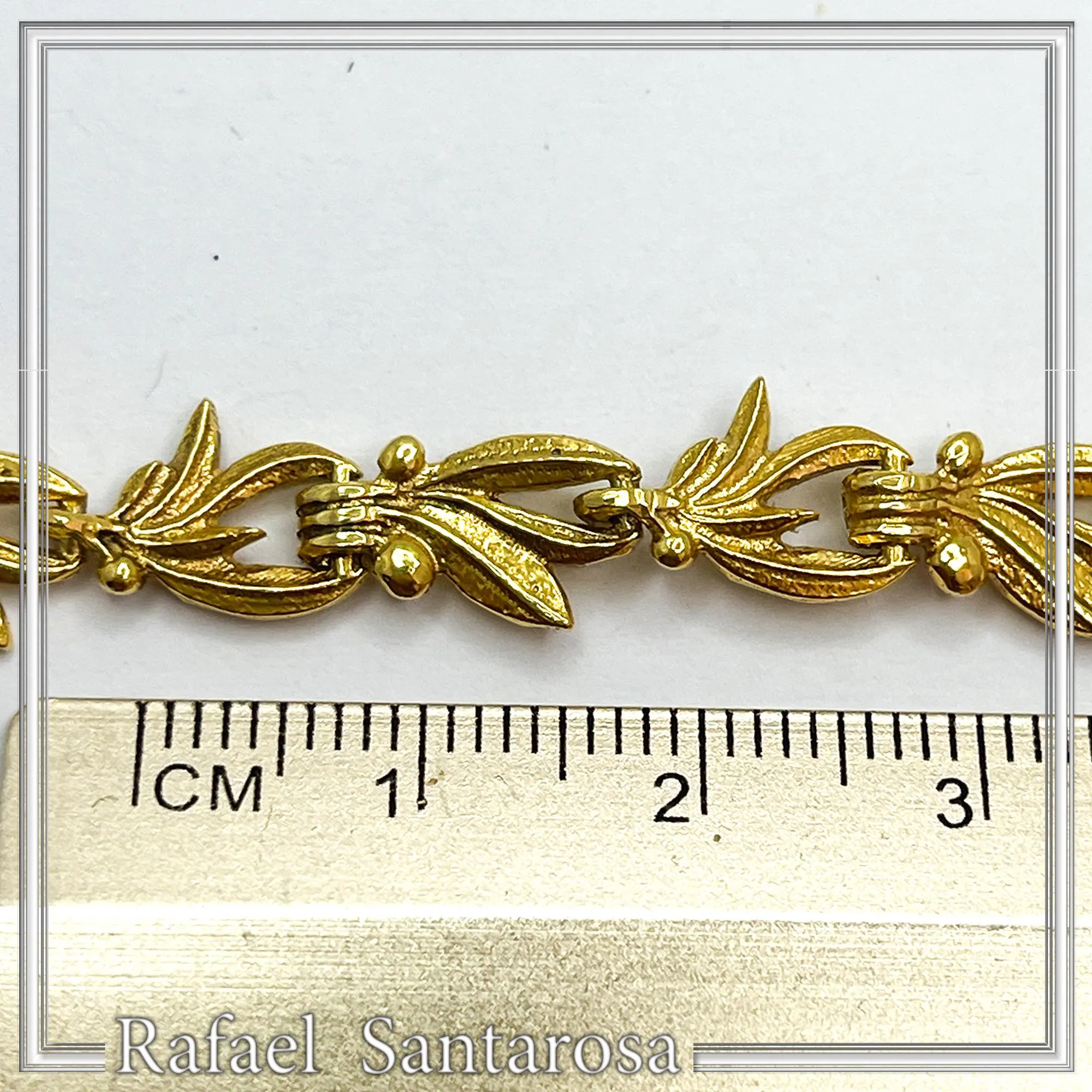 Olive Leaf Floral Beaded Bracelet: Sterling Silver 18K Gold Filled Greek Museum Jewelry — additional product image 9 from Rafael Santarosa Fine Jewelry