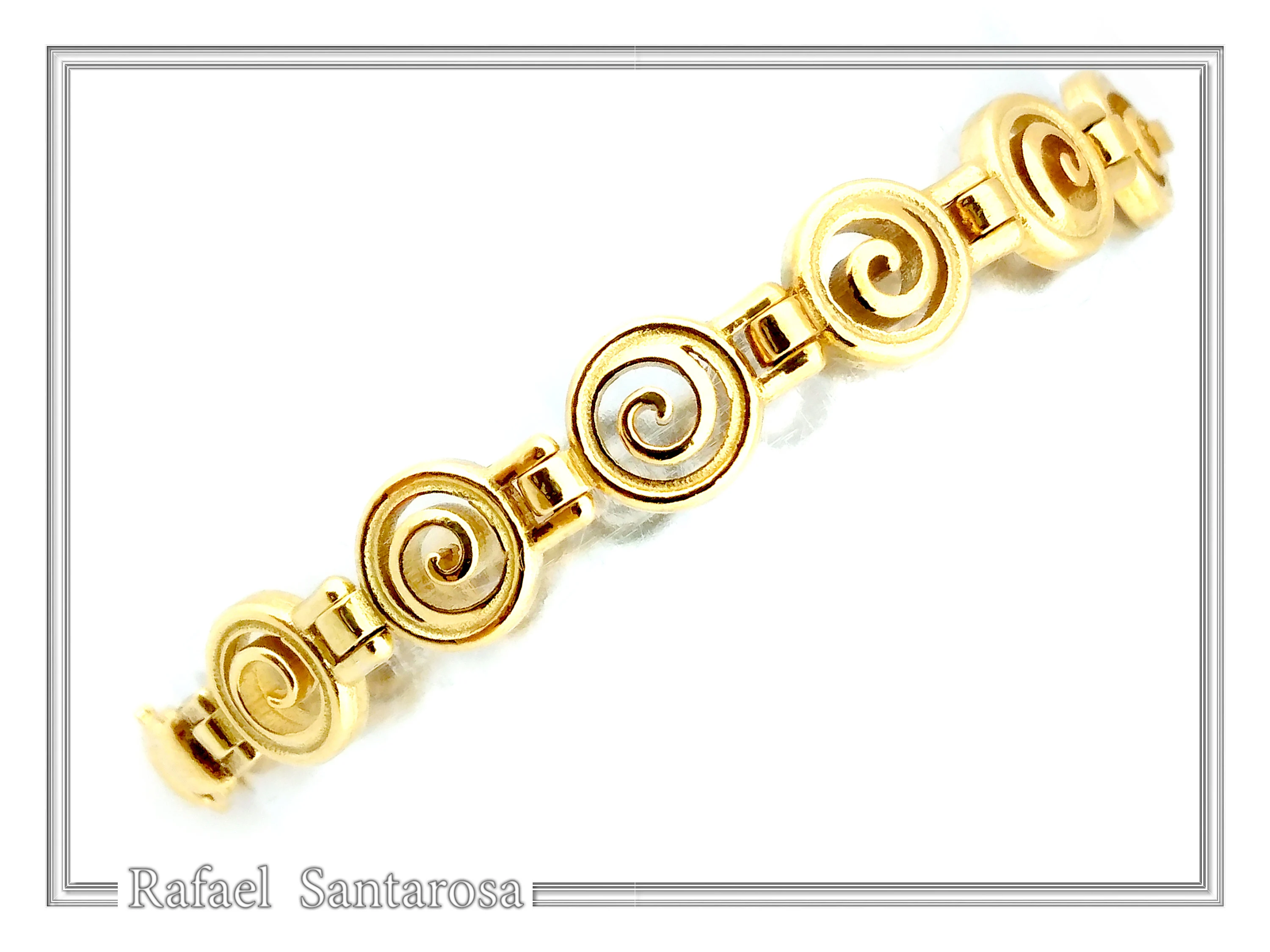 Ancient Greek Handmade Spiral Beaded Bracelet: Sterling Silver 18K Gold Filled Eternity Symbol Jewelry — additional product image 5 from Rafael Santarosa Fine Jewelry