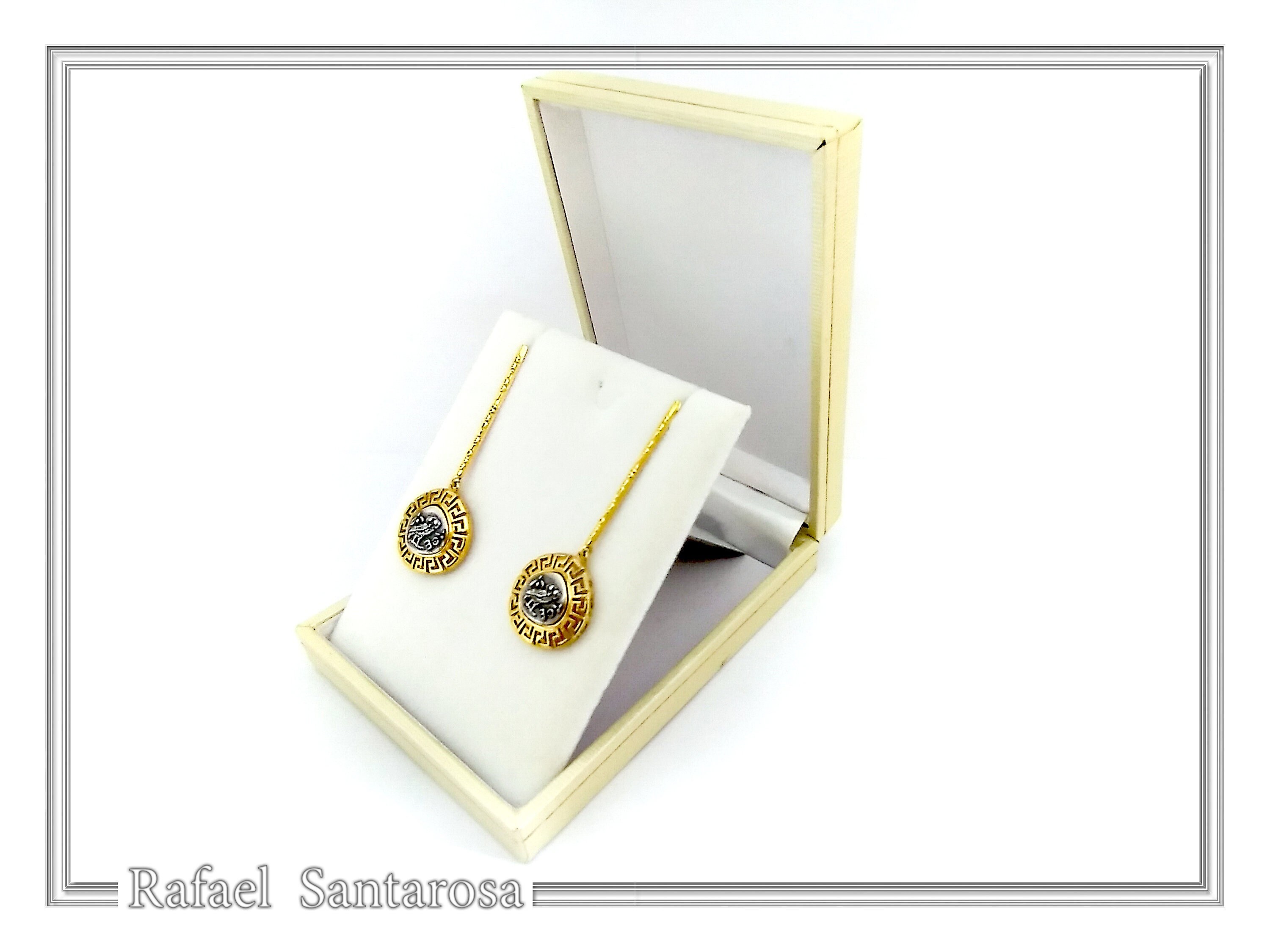 Athena Owl Tetradrachm Greek Coin Dangle Drop Earrings: Museum Replicas Oxidized & Gold-Filled Silver — additional product image 9 from Rafael Santarosa Fine Jewelry