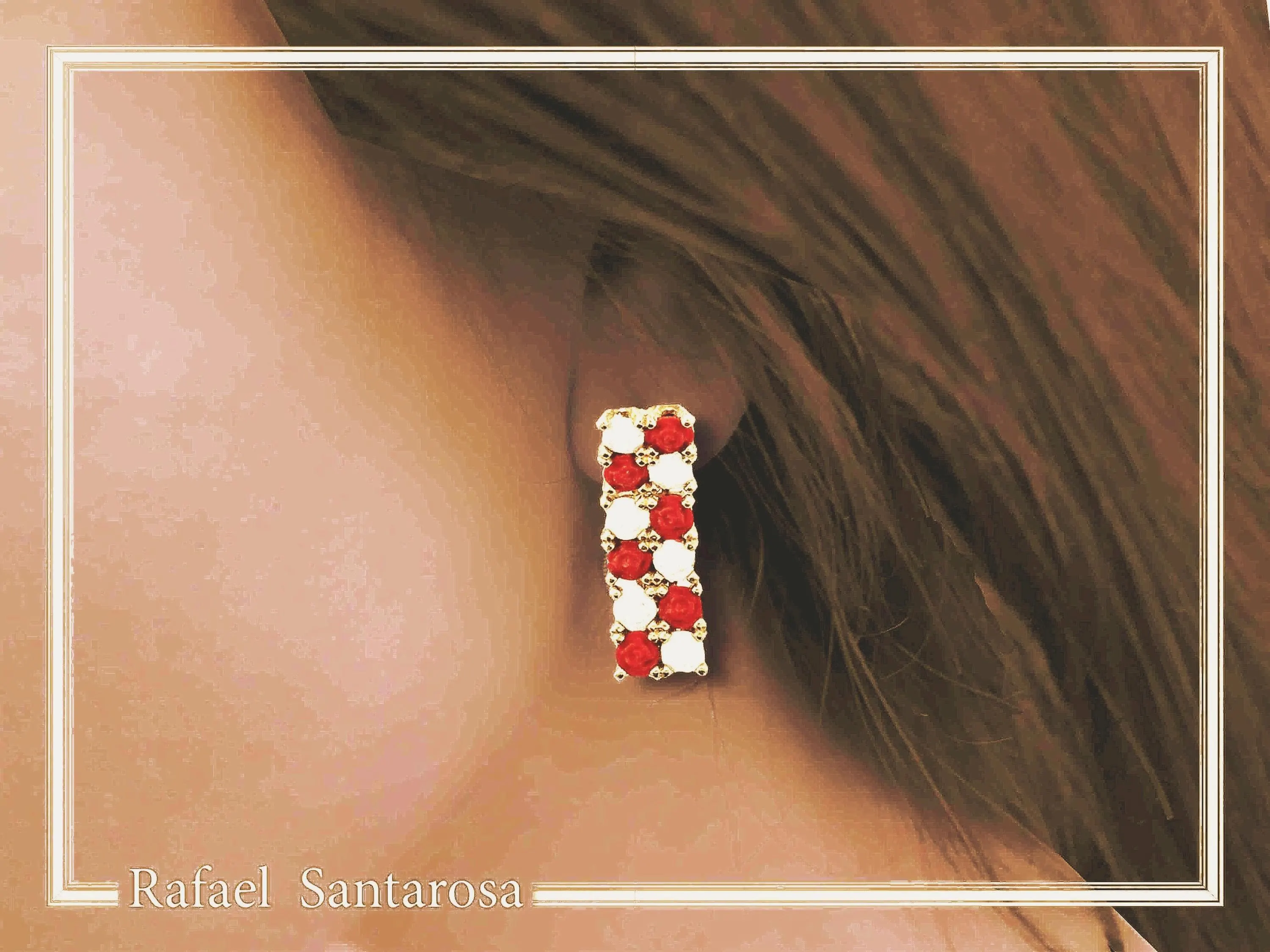 Rose Flowers alabaster gems pave Earrings: Sterling Silver Gold-Filled Floral Studs — additional product image 2 from Rafael Santarosa Fine Jewelry