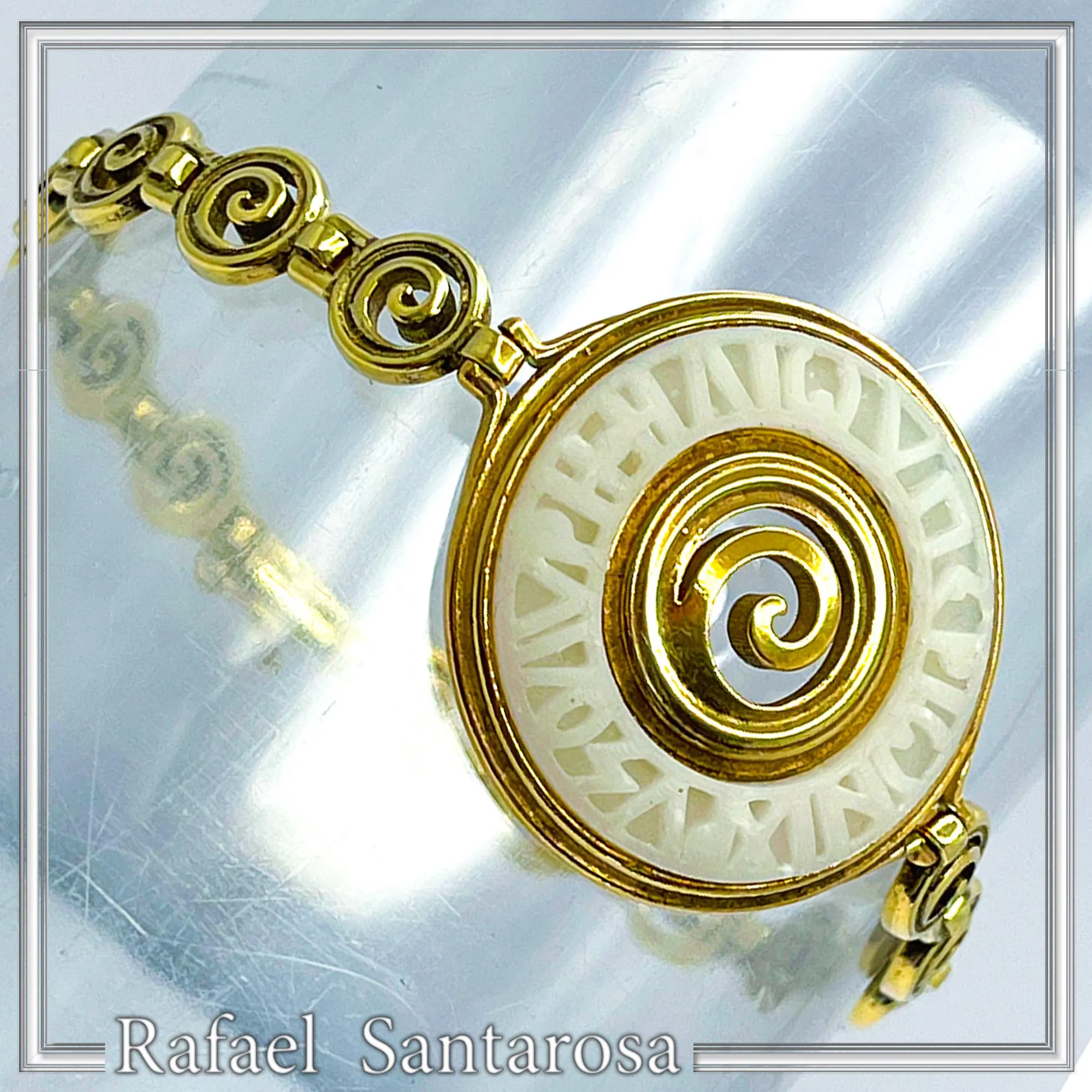 Ancient Greek Prayer to Sun Sculptured on Marble: 18K Gold Filled Silver Spiral Bracelet — additional product image 7 from Rafael Santarosa Fine Jewelry