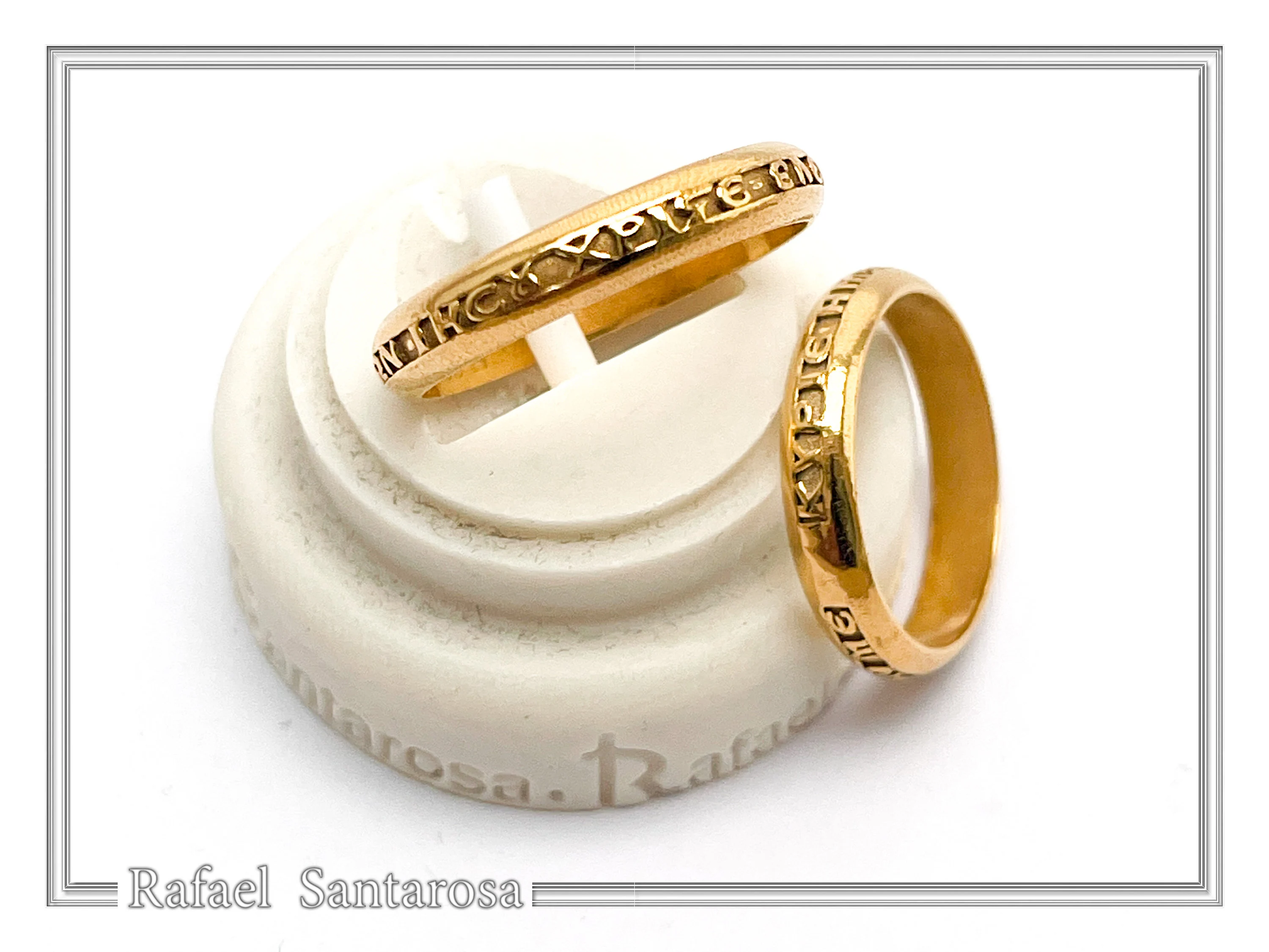 18k Solid Gold Jesus Have Mercy on Me Prayer Ring: Handcrafted Christian Wedding Band — additional product image 3 from Rafael Santarosa Fine Jewelry