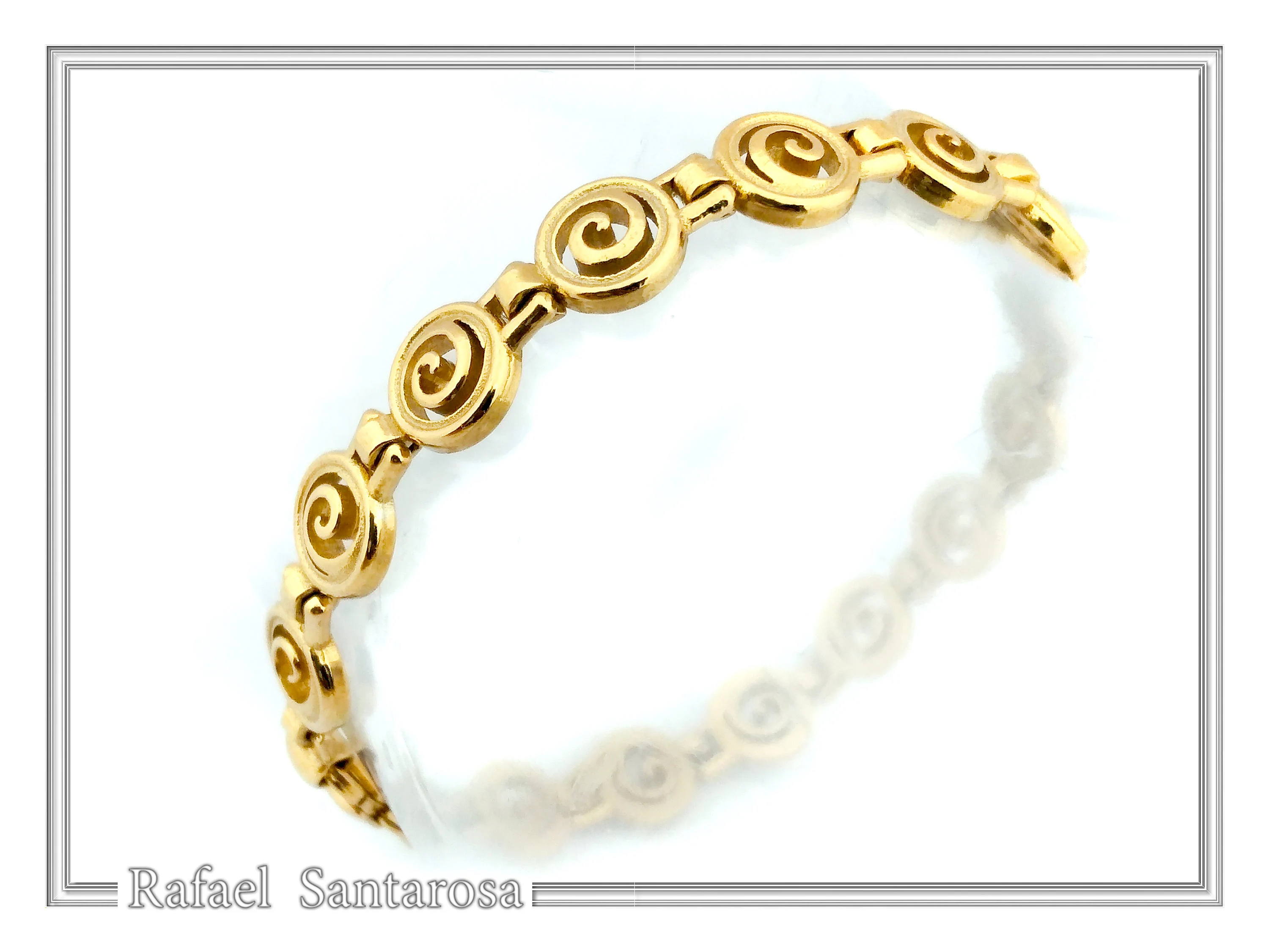 Ancient Greek Handmade Spiral Beaded Bracelet: Sterling Silver 18K Gold Filled Eternity Symbol Jewelry — additional product image 6 from Rafael Santarosa Fine Jewelry