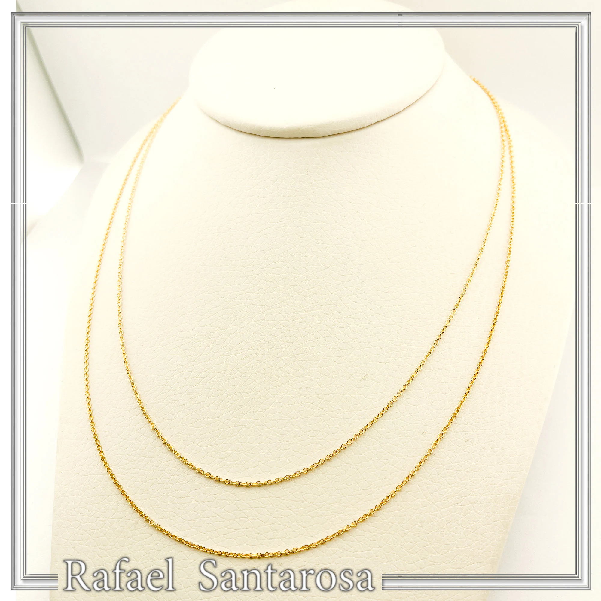 14k Yellow Gold Byzantine Chain - Solid Gold Necklace (45 or 50 cm) — additional product image 9 from Rafael Santarosa Fine Jewelry