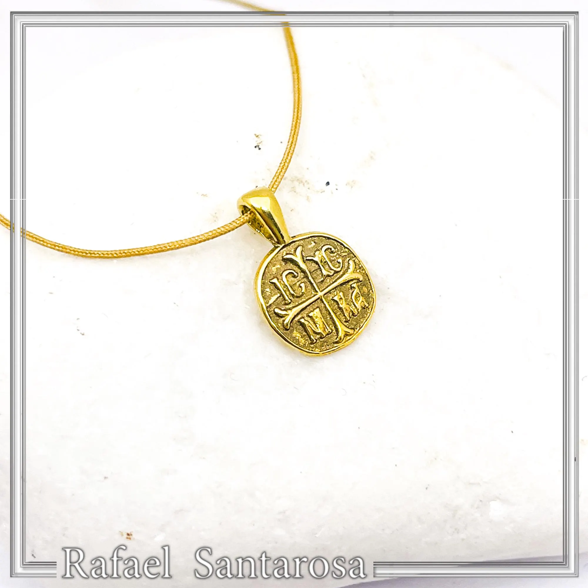 Extra Tiny Protection cross Konstantinato coin icxc nika necklace gold filled silver. — additional product image 6 from Rafael Santarosa Fine Jewelry