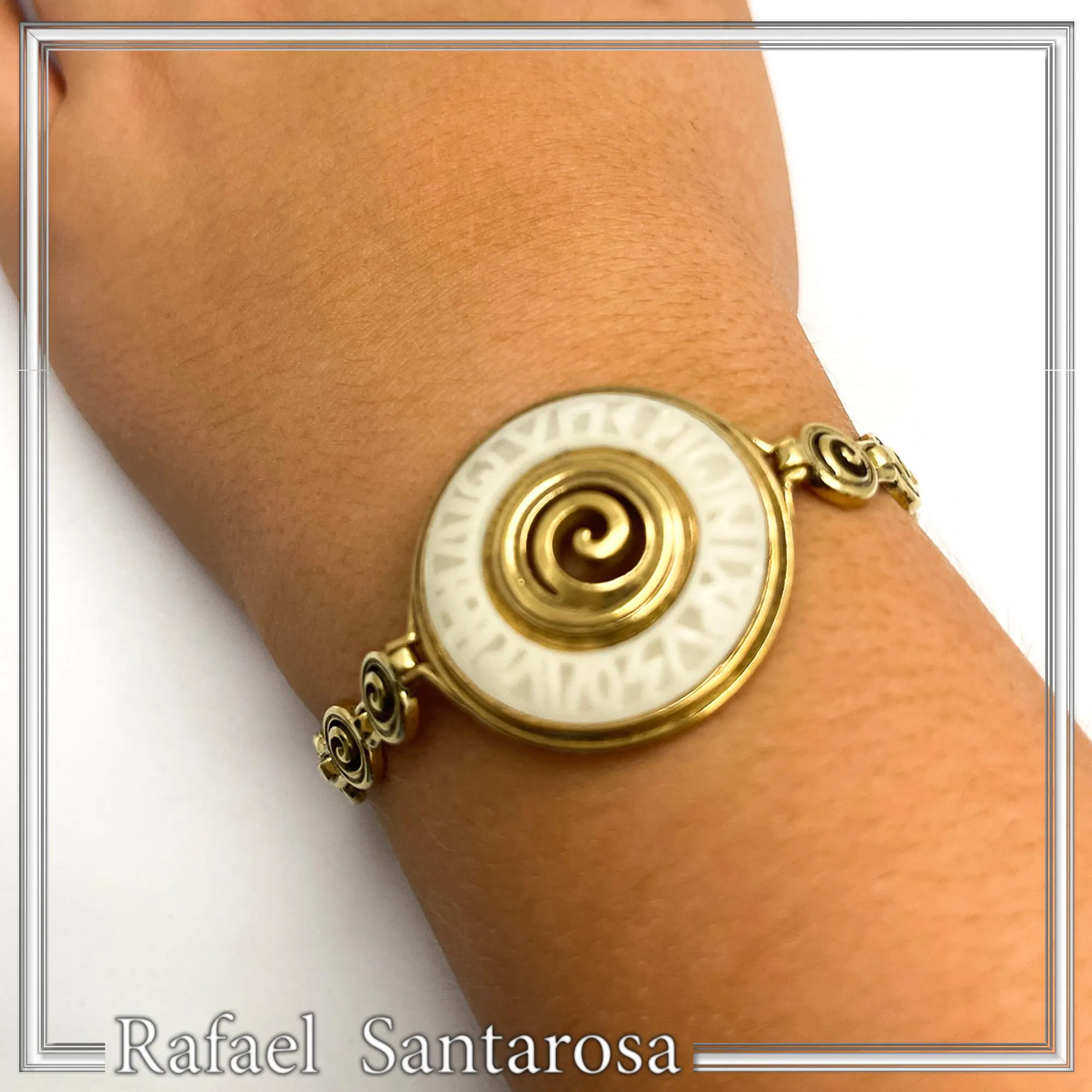 Ancient Greek Prayer to Sun Sculptured on Marble: 18K Gold Filled Silver Spiral Bracelet — additional product image 8 from Rafael Santarosa Fine Jewelry