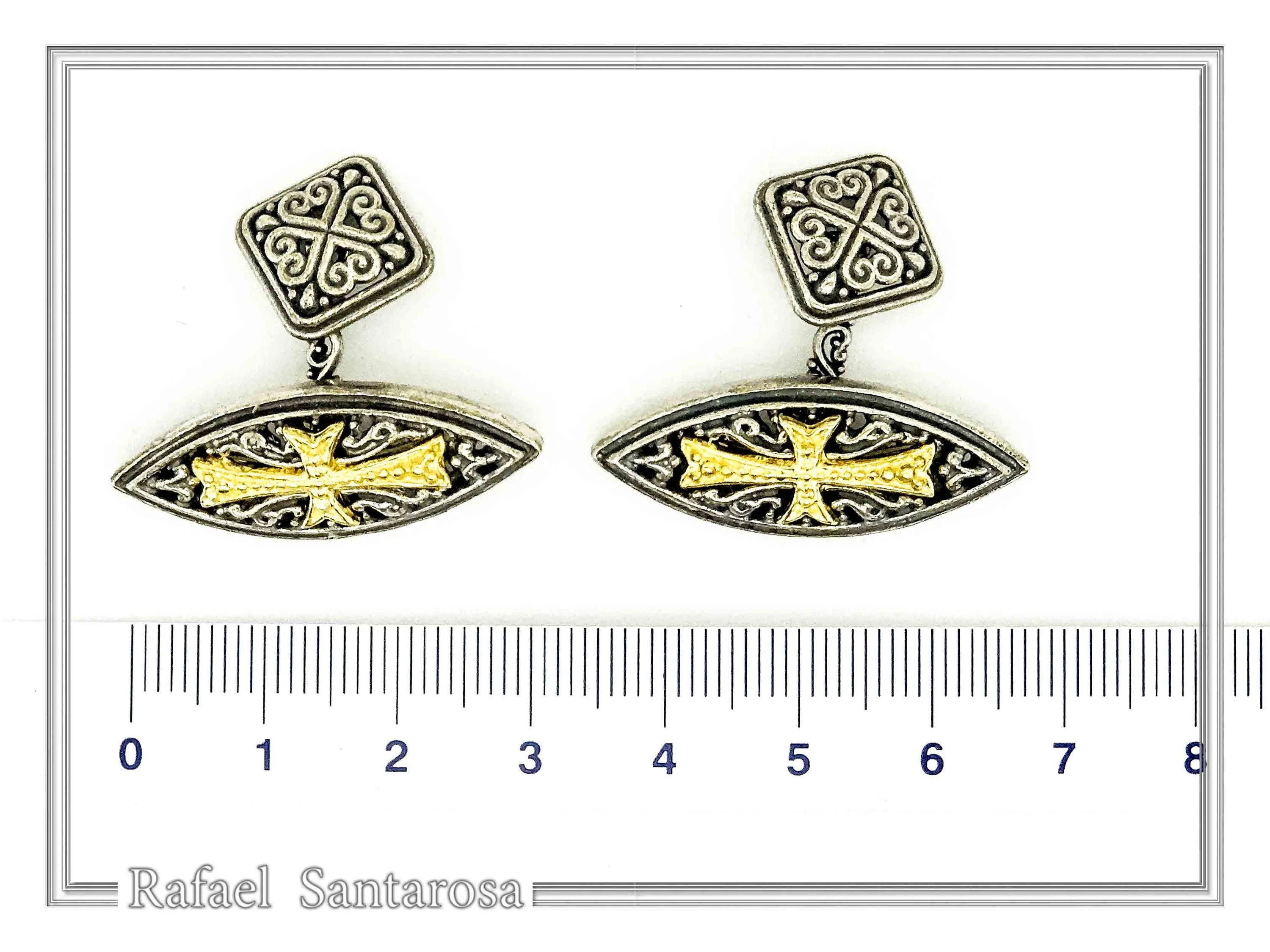Knights Order of Malta Cross Cufflinks. Johne's order Replica: 18K Gold Filled & Oxidized Silver — additional product image 6 from Rafael Santarosa Fine Jewelry