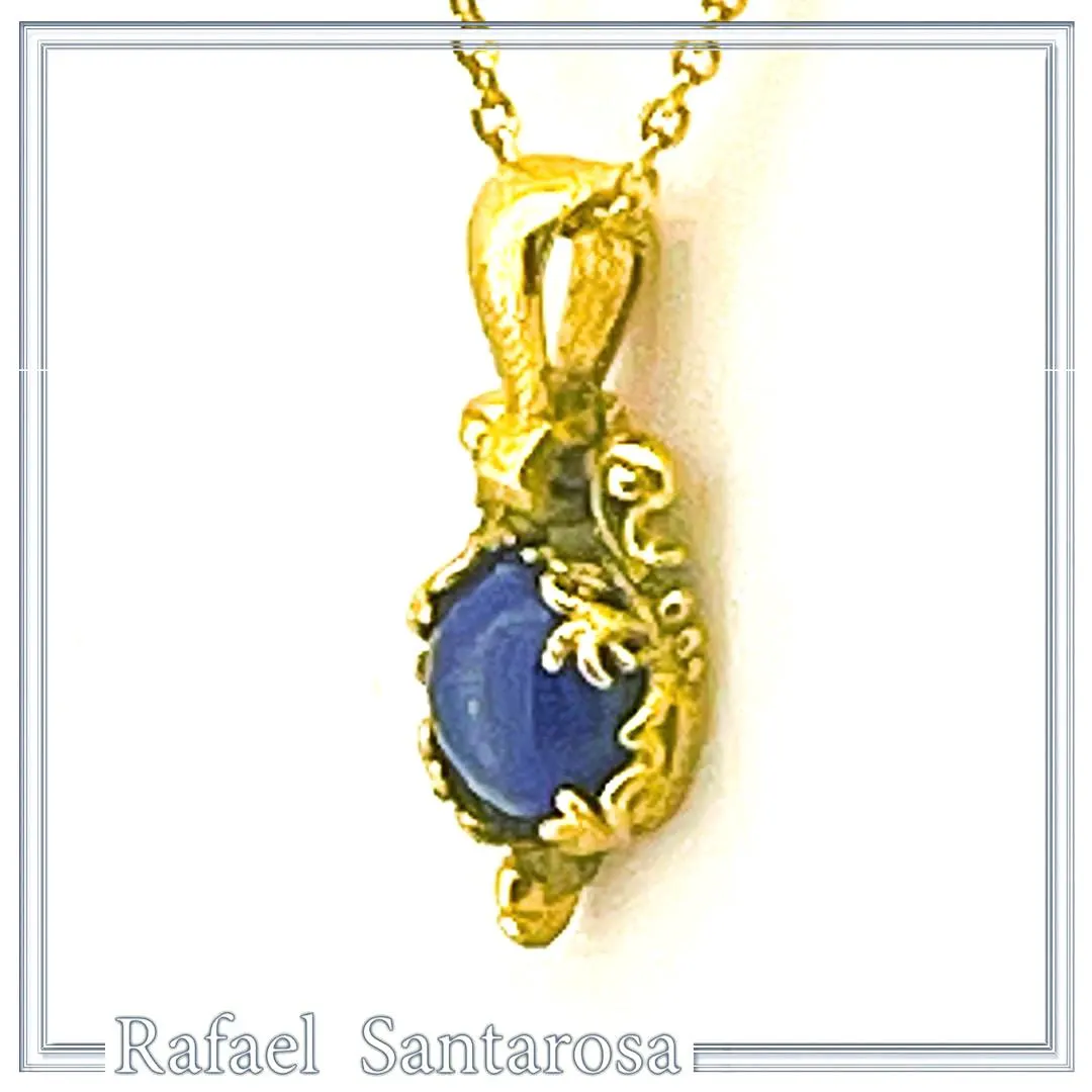 Lapis Lazuli Sterling Silver Necklace: 18K Gold-Filled Filigree, Pearl, Garnet, Peridot, Amethyst, Topaz — additional product image 9 from Rafael Santarosa Fine Jewelry