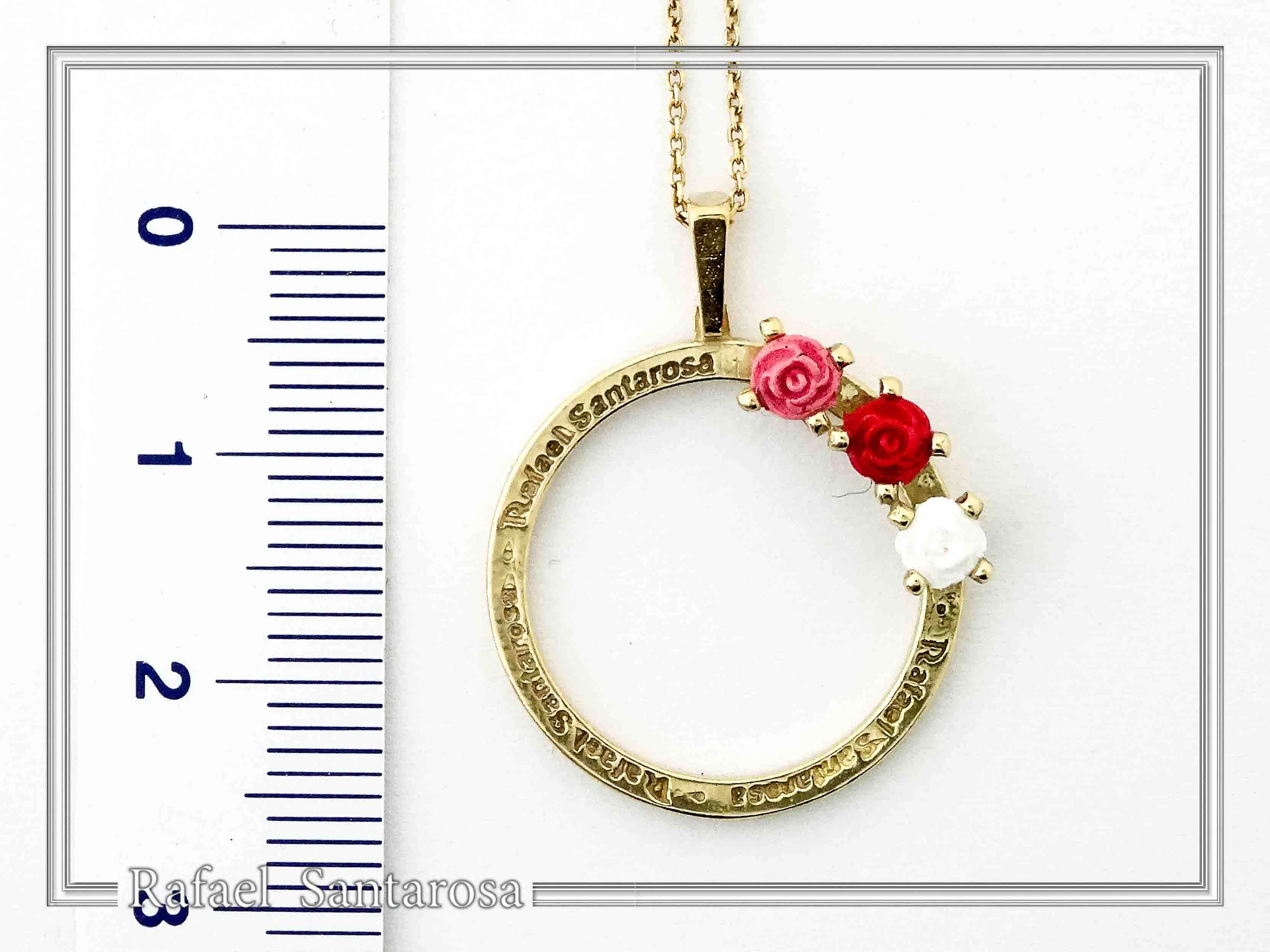 Rose Flowers Alabaster Gems Floral Charm for Girls: Sterling Silver 18K Gold Filled Necklace — additional product image 7 from Rafael Santarosa Fine Jewelry