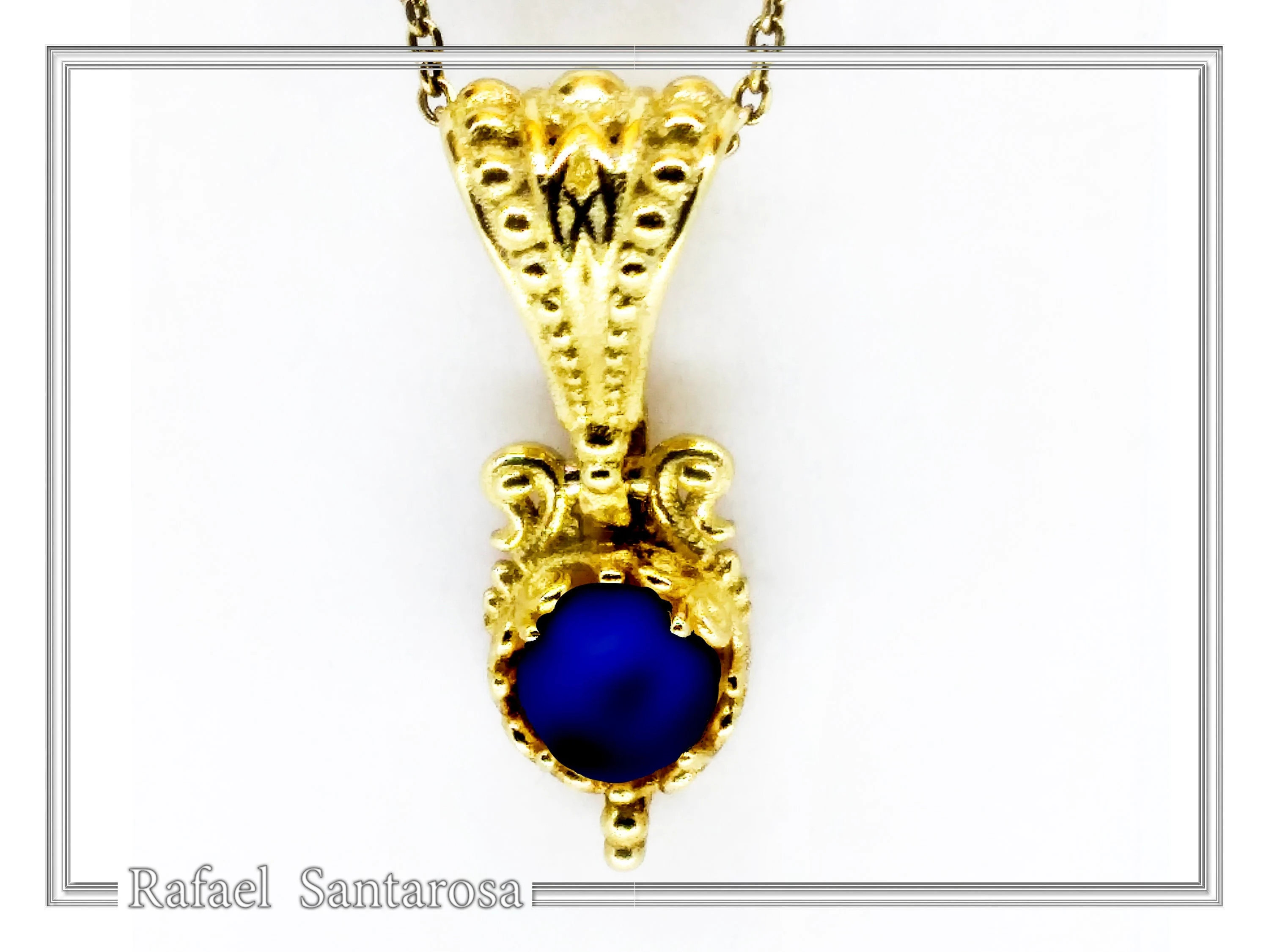 Natural Pearl Necklace: Byzantine Filigree 18K Gold-Filled Pendant — additional product image 9 from Rafael Santarosa Fine Jewelry