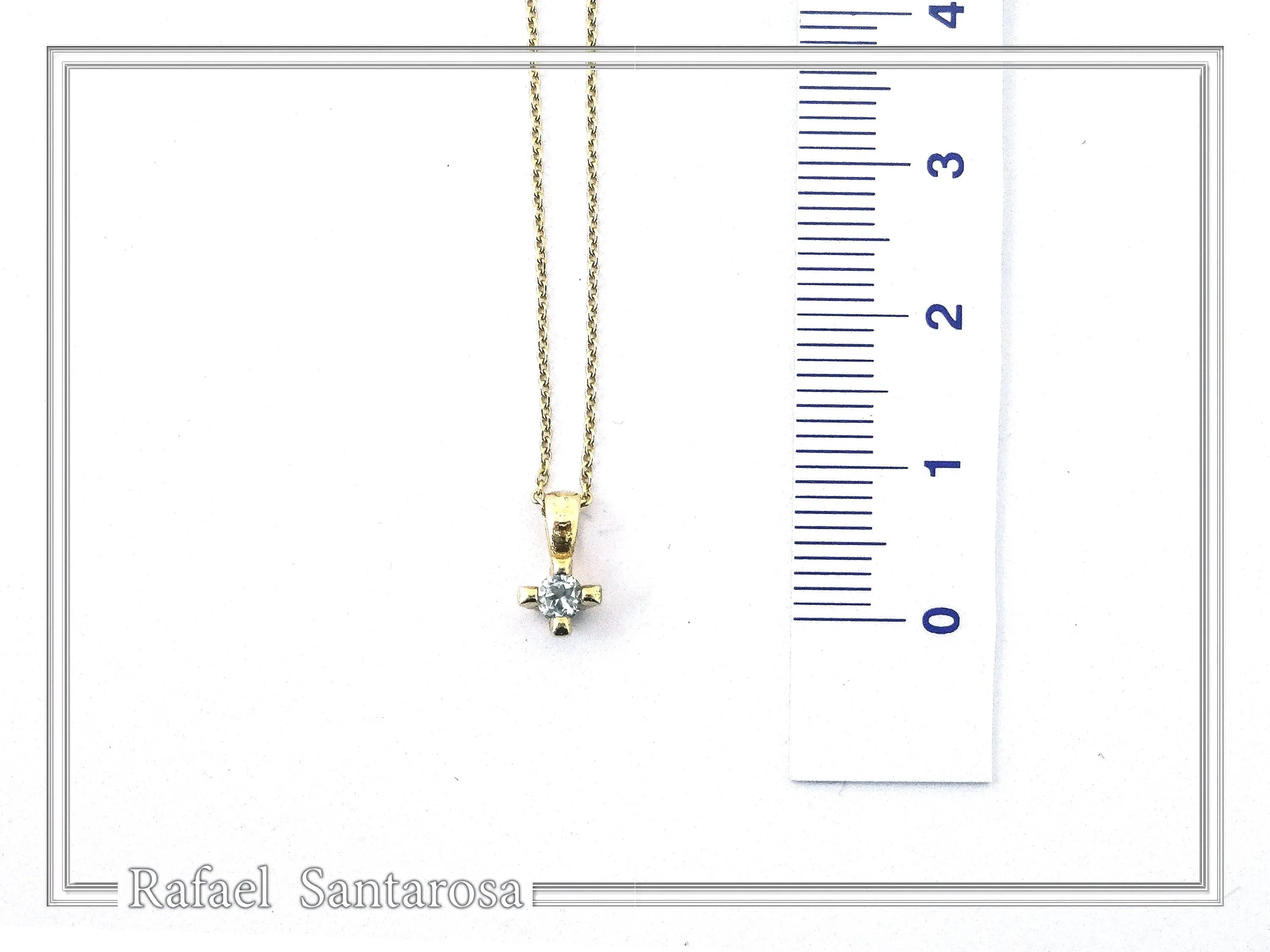 18K Solid Gold Tiny Minimal Natural Gemstone Pendant: Brillant cut Amethyst, Peridot, Garnet, Topaz — additional product image 6 from Rafael Santarosa Fine Jewelry