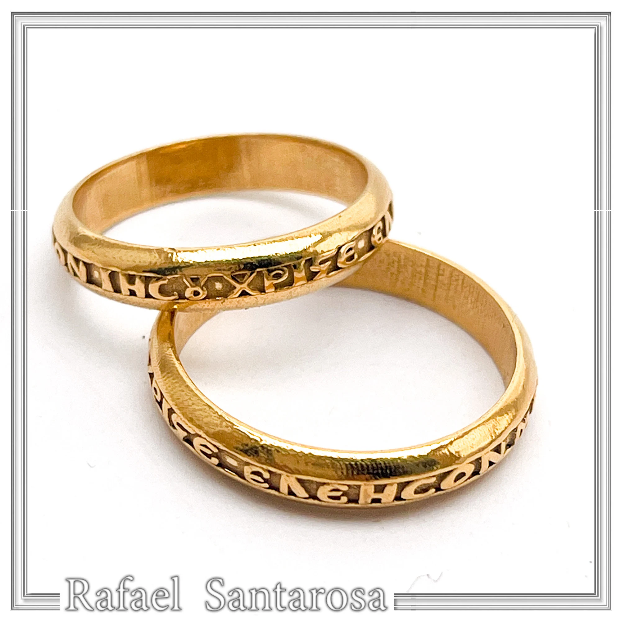 18k Solid Gold Jesus Have Mercy on Me Prayer Ring: Handcrafted Christian Wedding Band