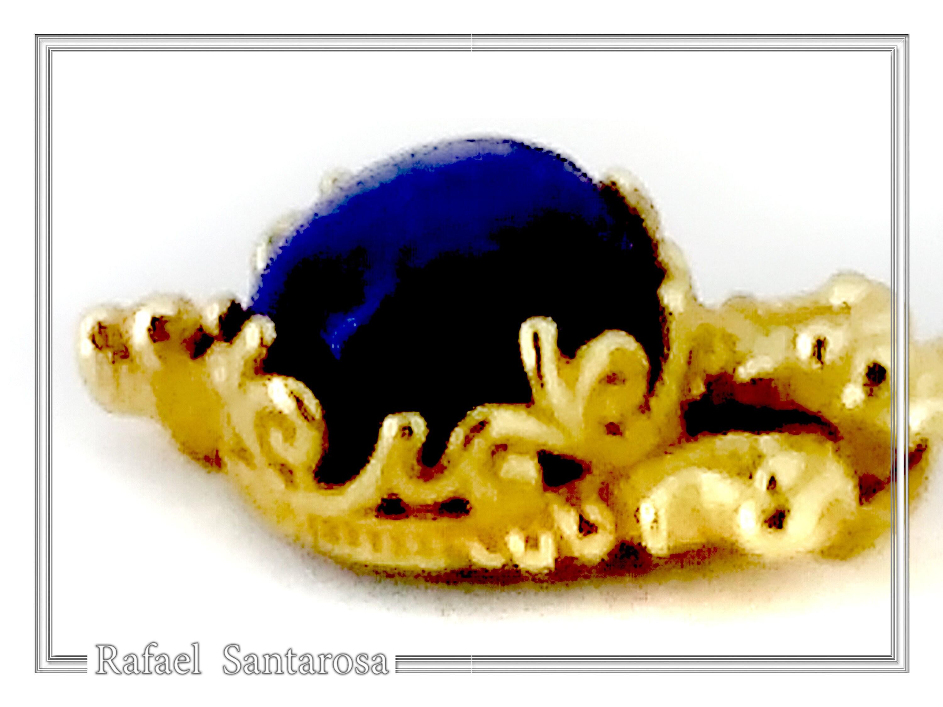 Byzantine Filigree Genuine Lapis Lazuli Delicate Earrings: Sterling Silver 18K Gold-Filled — additional product image 6 from Rafael Santarosa Fine Jewelry