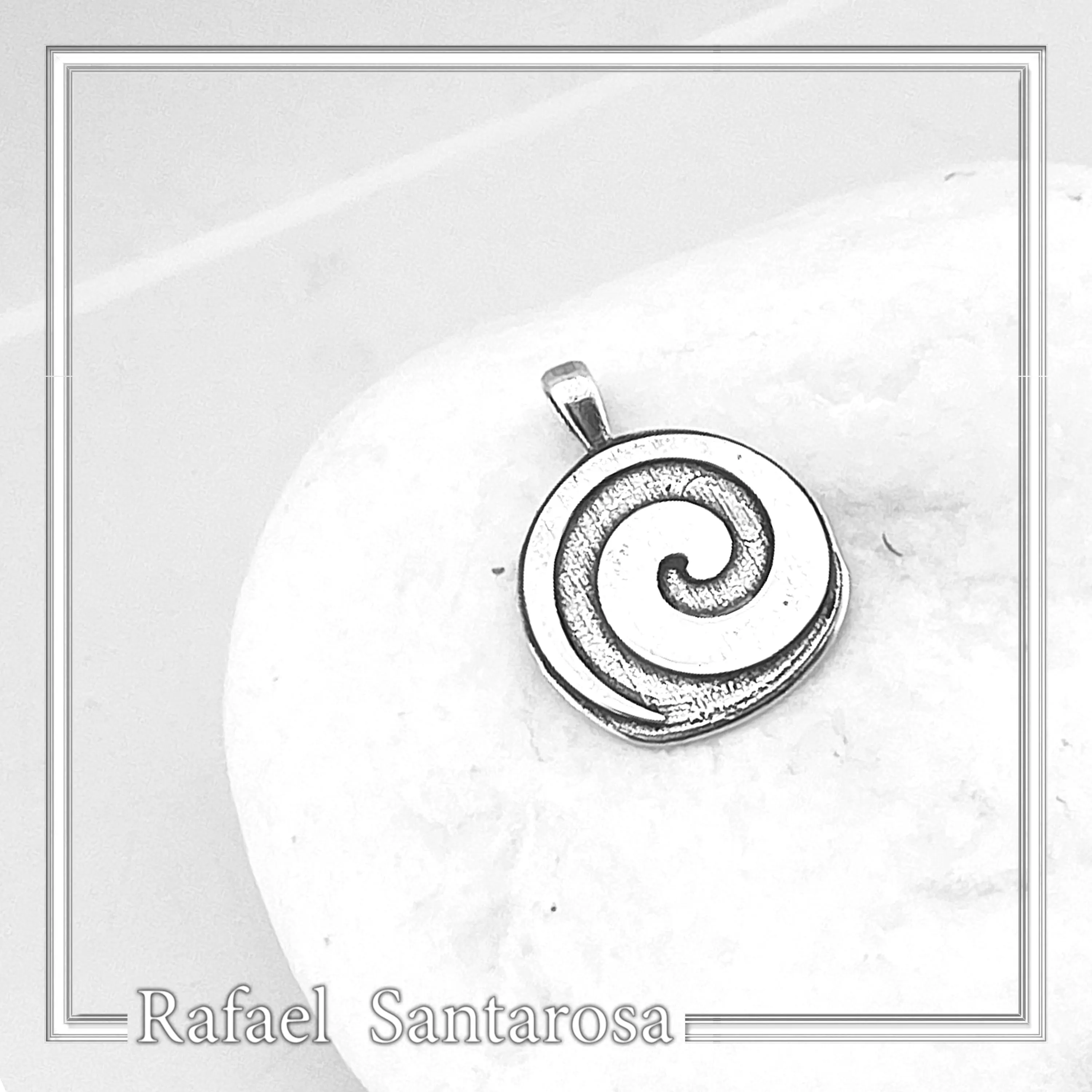 Eternity Symbol Handmade Pendant Oxidized Sterling Silver Spiral Necklace: Greek Museum — additional product image 7 from Rafael Santarosa Fine Jewelry