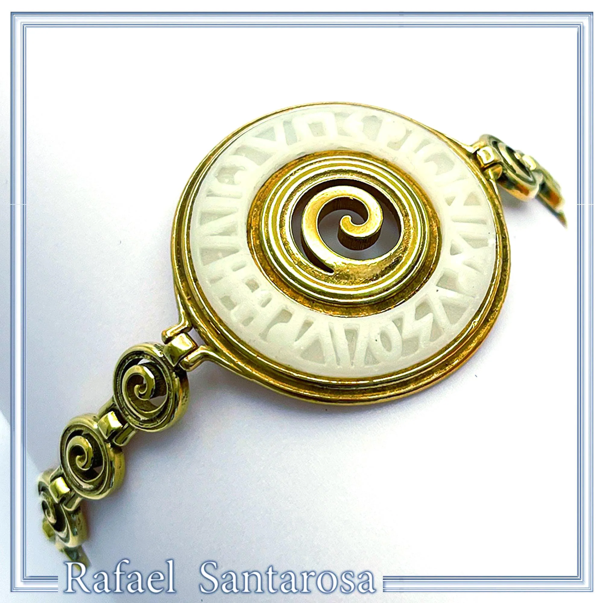Ancient Greek Prayer to Sun Sculptured on Marble: 18K Gold Filled Silver Spiral Bracelet — additional product image 2 from Rafael Santarosa Fine Jewelry