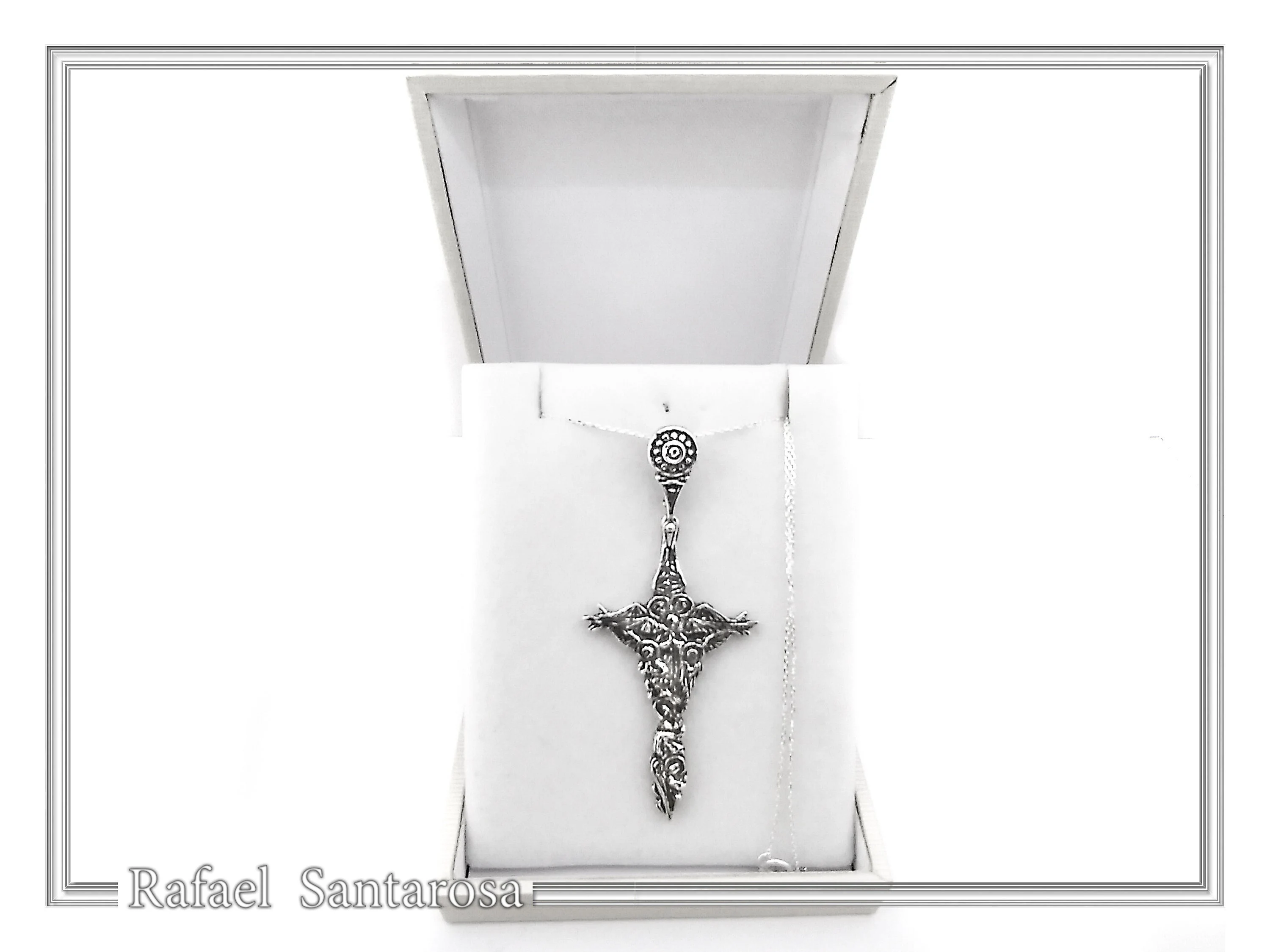 Byzantine 7 angels cross talisman, angel guardian, Greek orthodox Christian cross pendant — additional product image 9 from Rafael Santarosa Fine Jewelry