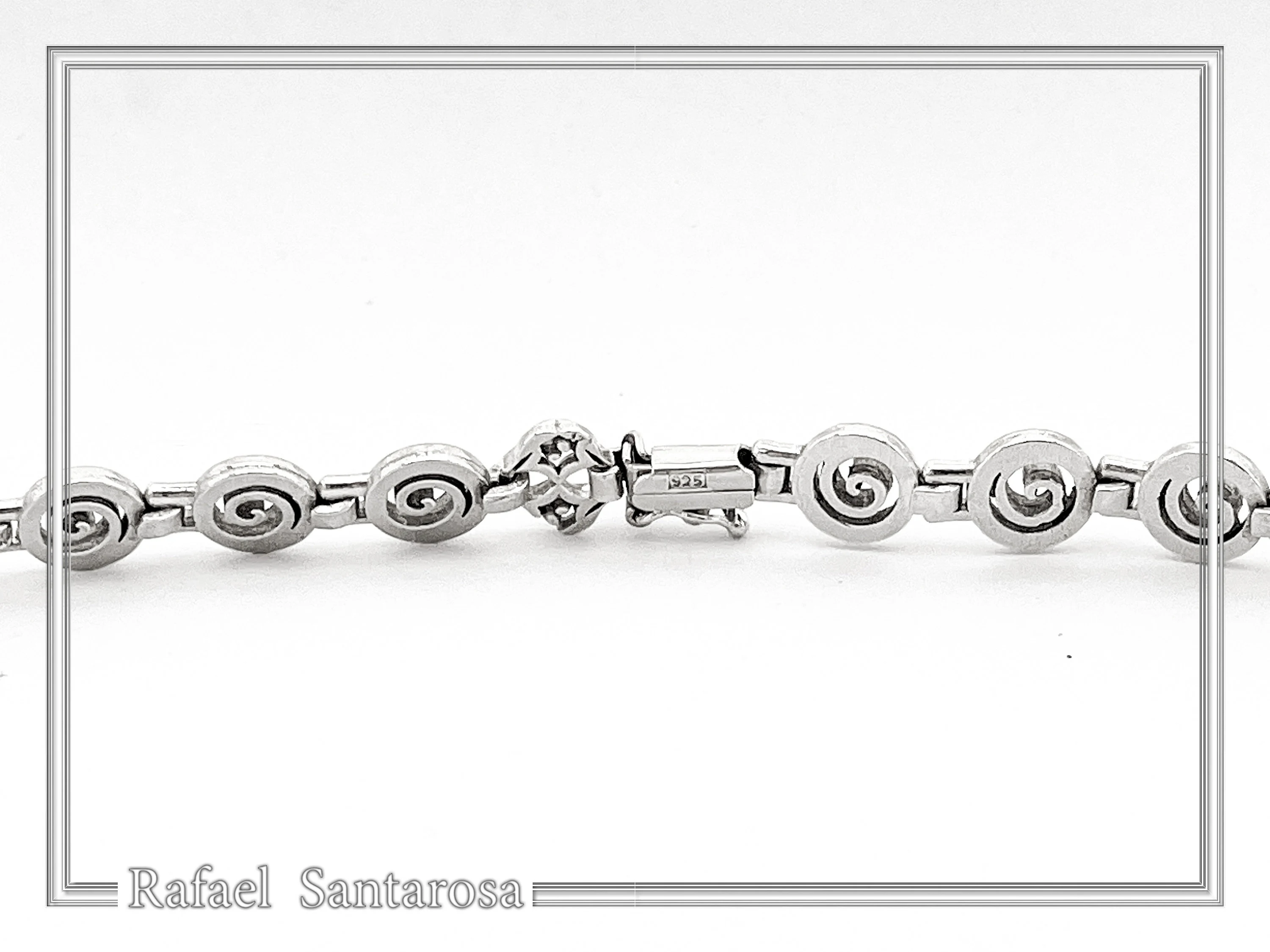 Spiral Eternity Symbol Beaded Necklace: Ancient Greek Museum Replica Jewelry Oxidized Sterling Silver — additional product image 9 from Rafael Santarosa Fine Jewelry