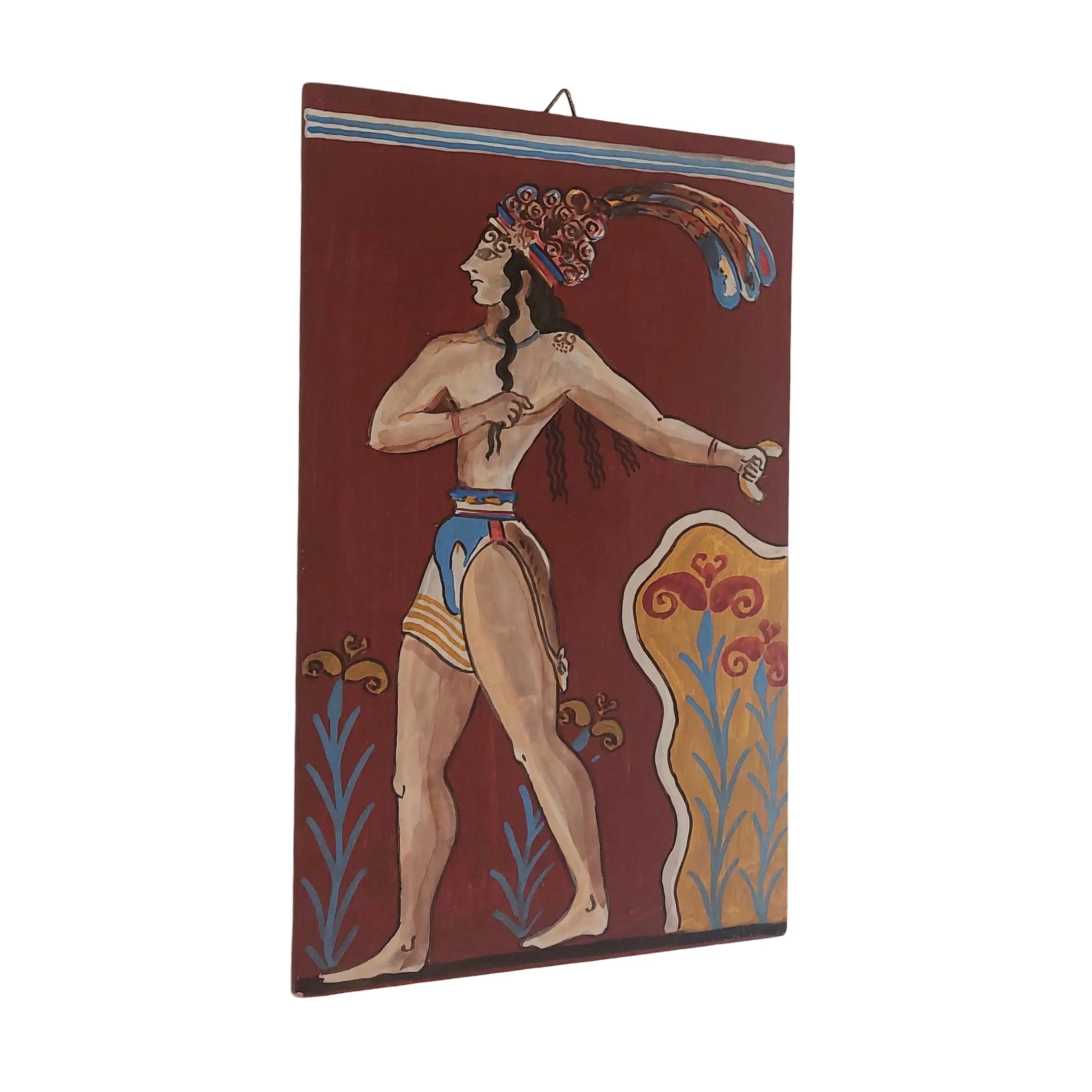 Minoan Wall Art Alabaster Style Fresco Princess Greek Mythology Painting — additional product image 3 from WoodMuse Art