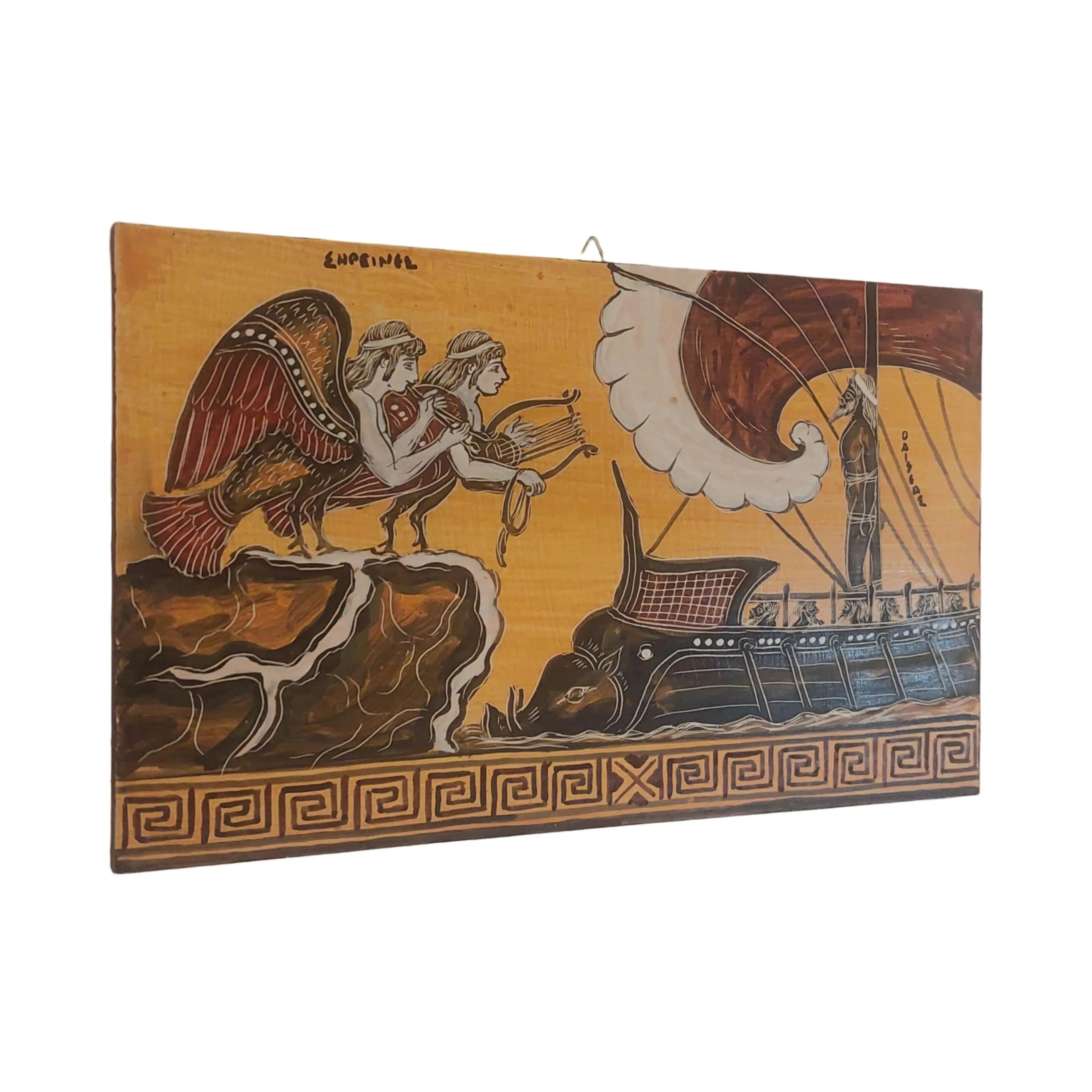 Odysseus And The Sirens Wall Art Greek Mythology Scene Painting Wooden Panel — additional product image 2 from WoodMuse Art