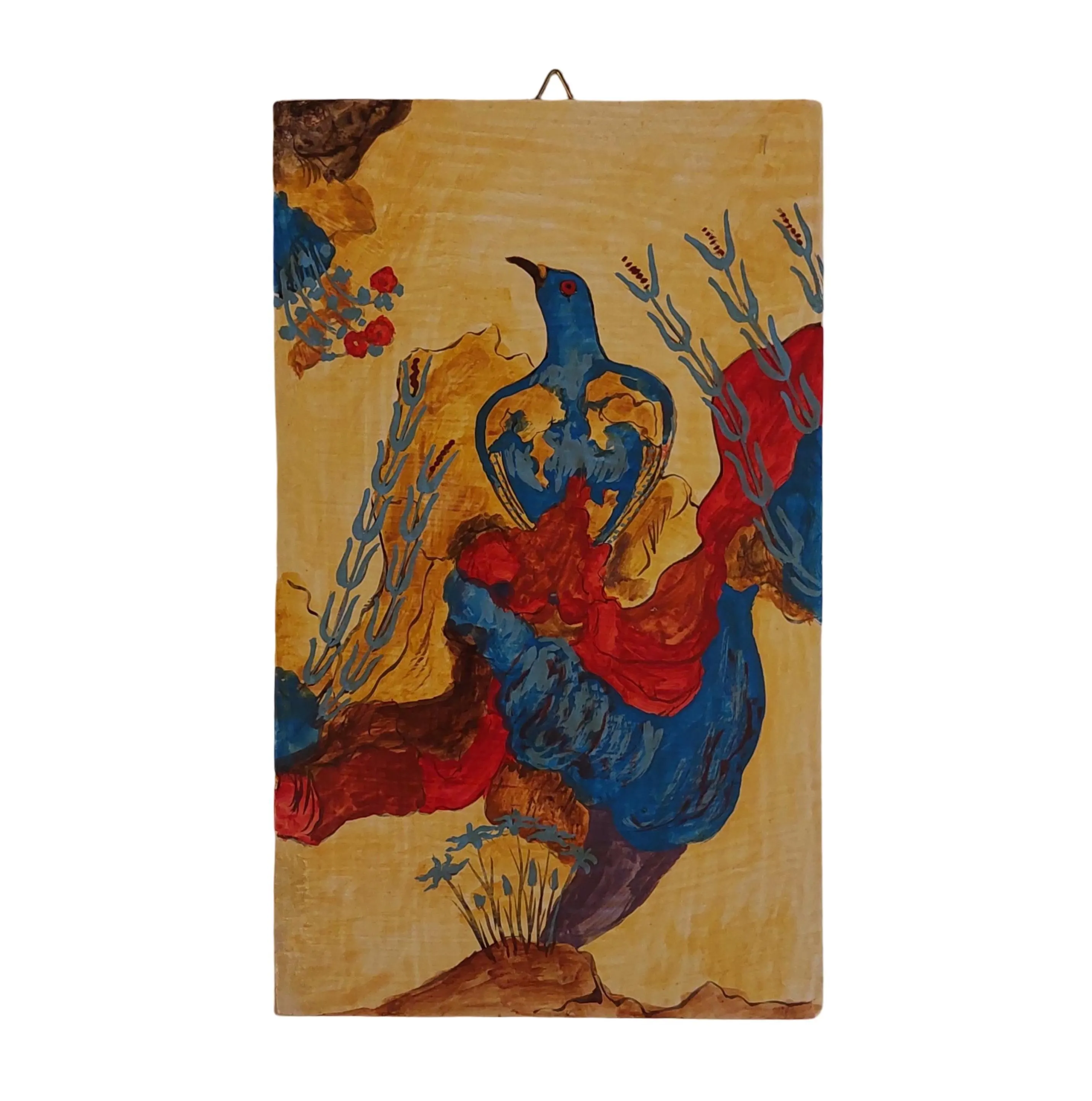 Minoan Blue Birds Wall Art Knossos Fresco Replica Hand Painted Painting