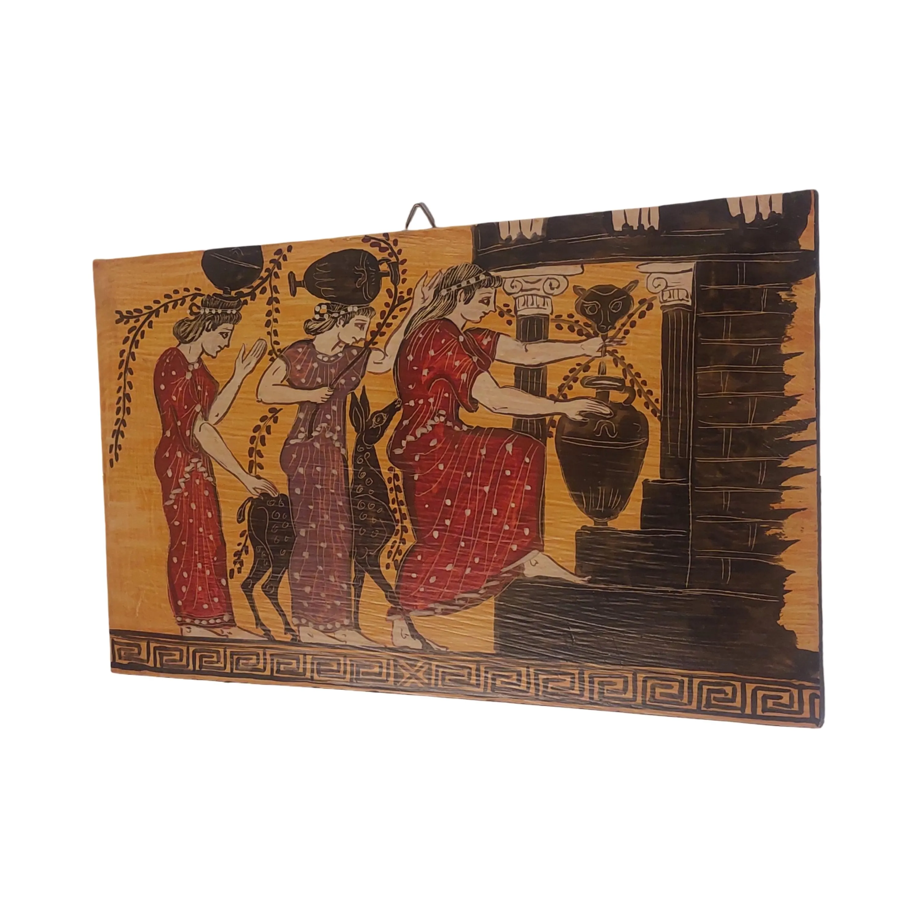 Ancient Greek Priestesses Wall Art Red Figure Ritual Scene Wooden Painting Panel — additional product image 3 from WoodMuse Art