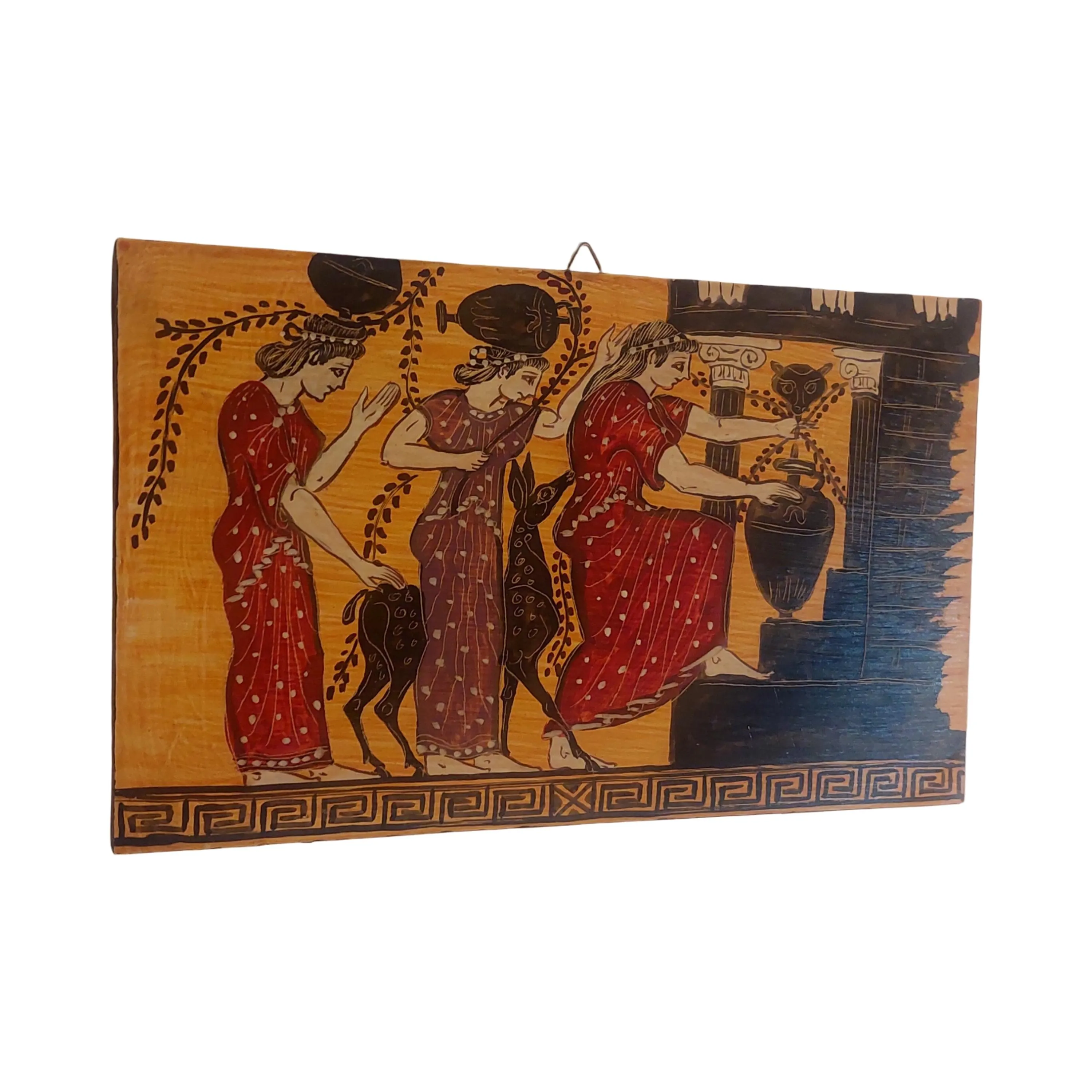 Ancient Greek Priestesses Wall Art Red Figure Ritual Scene Wooden Painting Panel — additional product image 2 from WoodMuse Art
