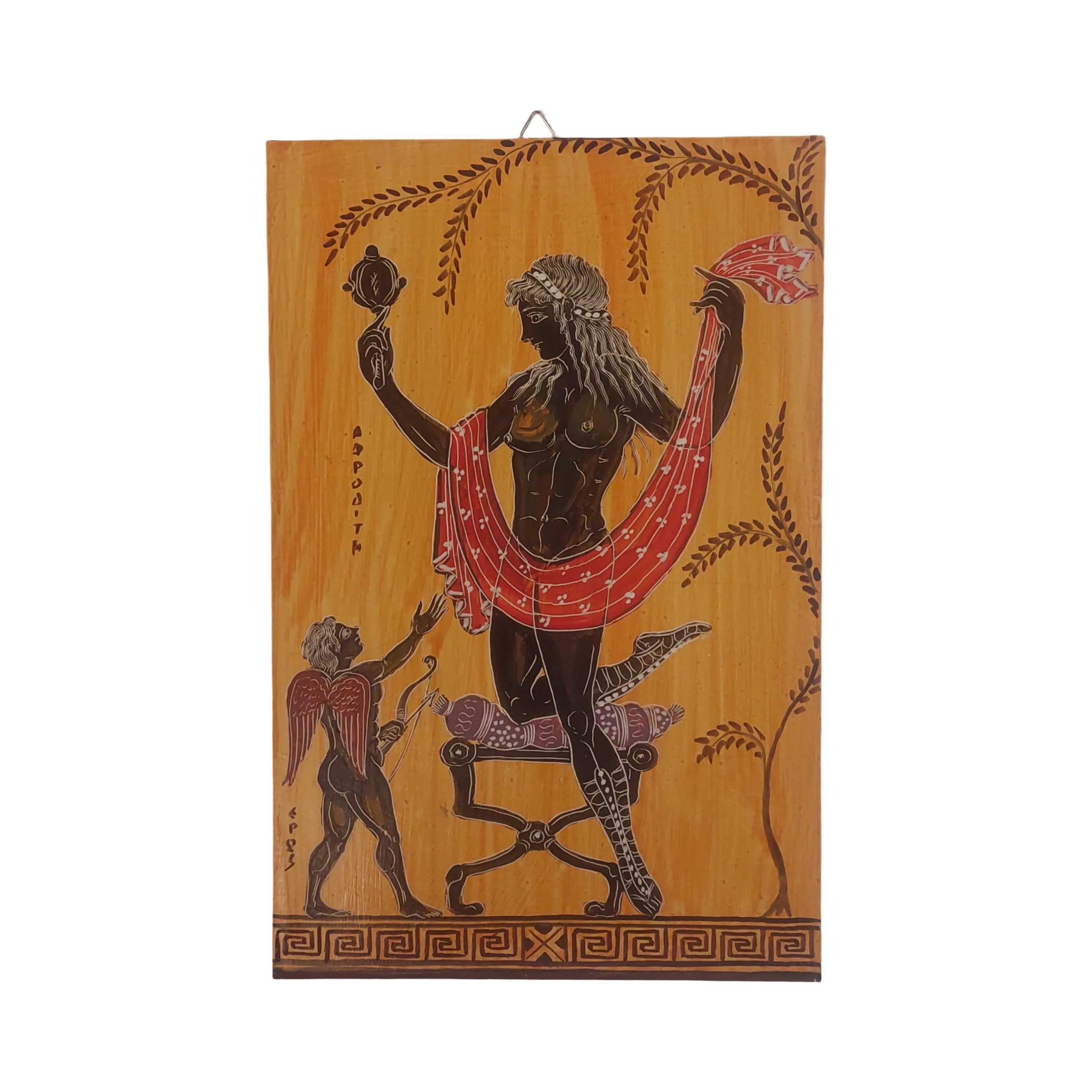 Dionysus God And Satyr Wall Art Greek Mythology Wooden Painting Handmade Decor
