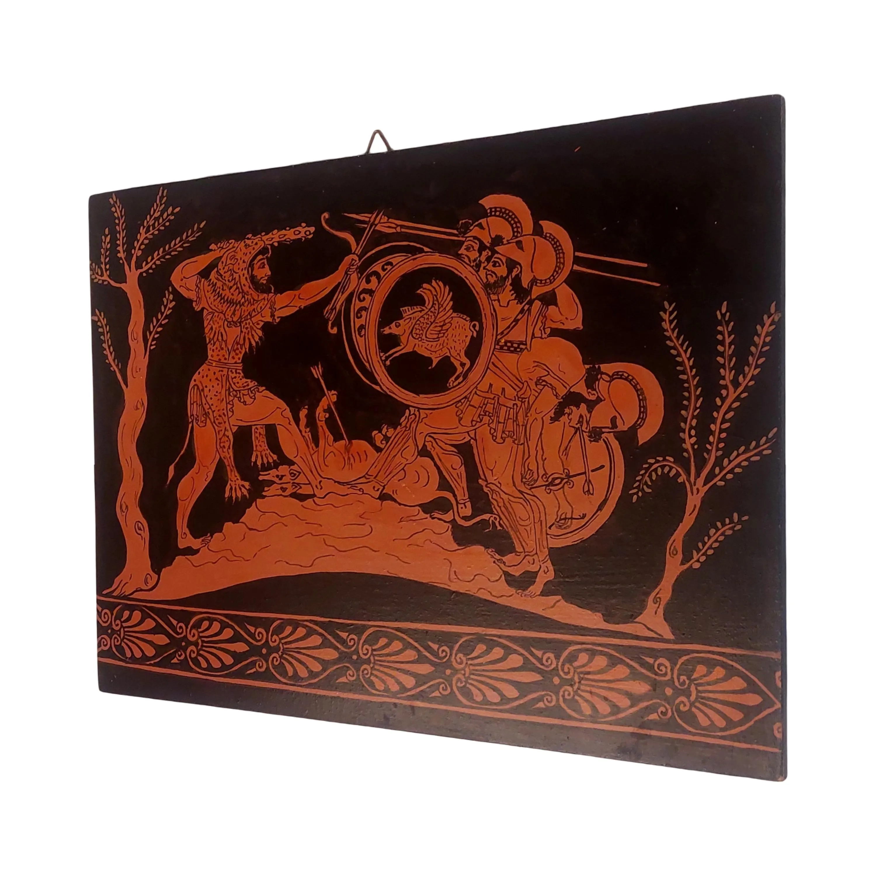 Hercules Greek Warrior Battle Scene Hand Painted Wall Art Ancient Painting — additional product image 2 from WoodMuse Art