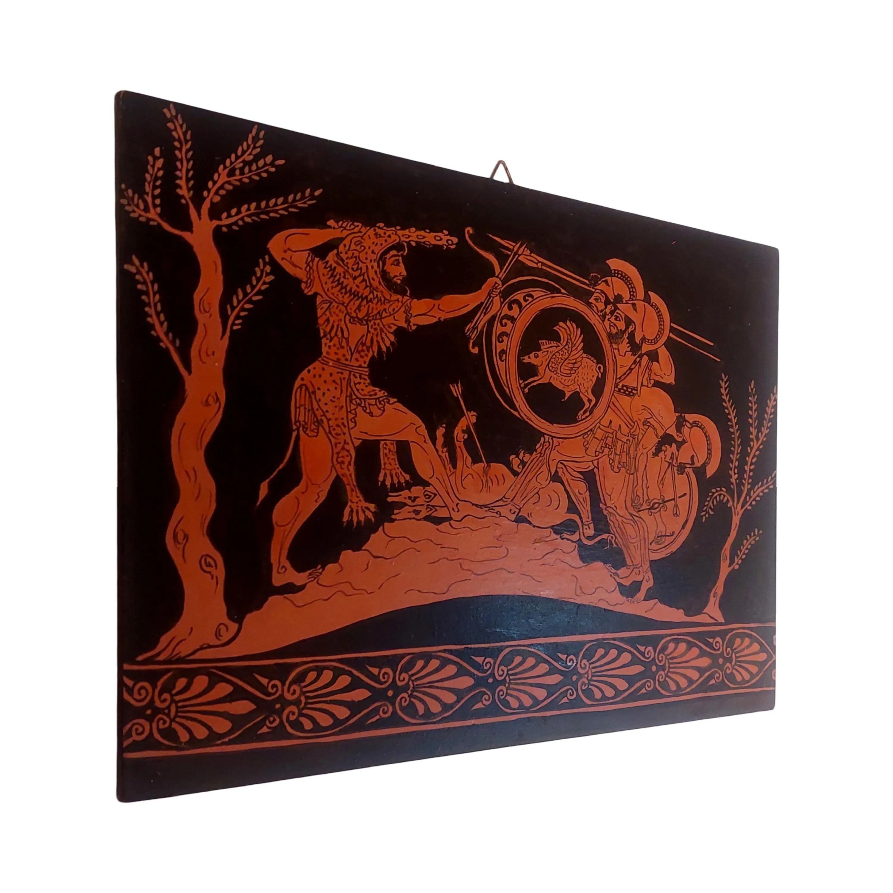 Hercules Greek Warrior Battle Scene Hand Painted Wall Art Ancient Painting — additional product image 3 from WoodMuse Art