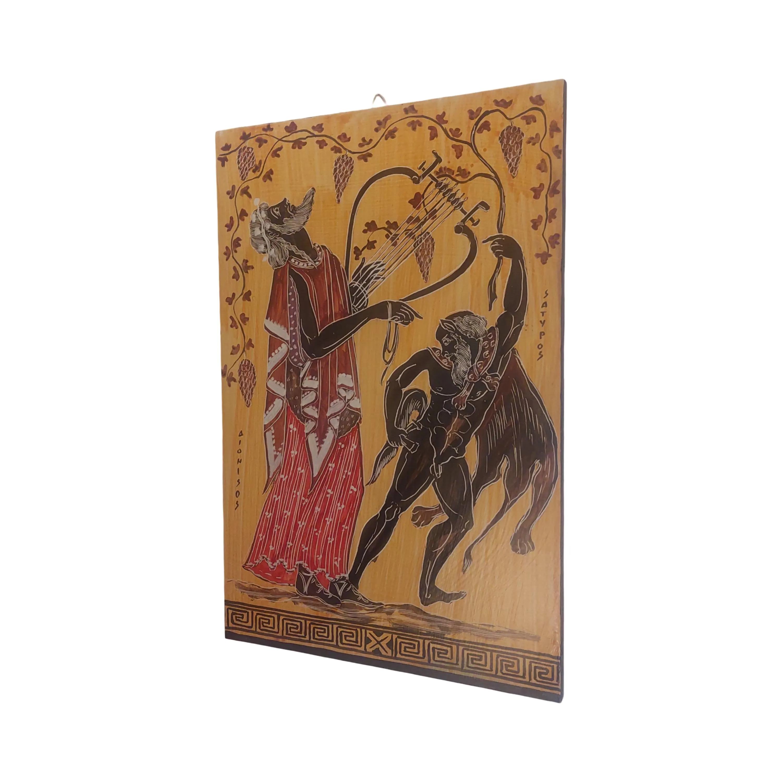Dionysus And Satyr Greek Mythology Wall Art Ancient Red Figure Painting — additional product image 3 from WoodMuse Art