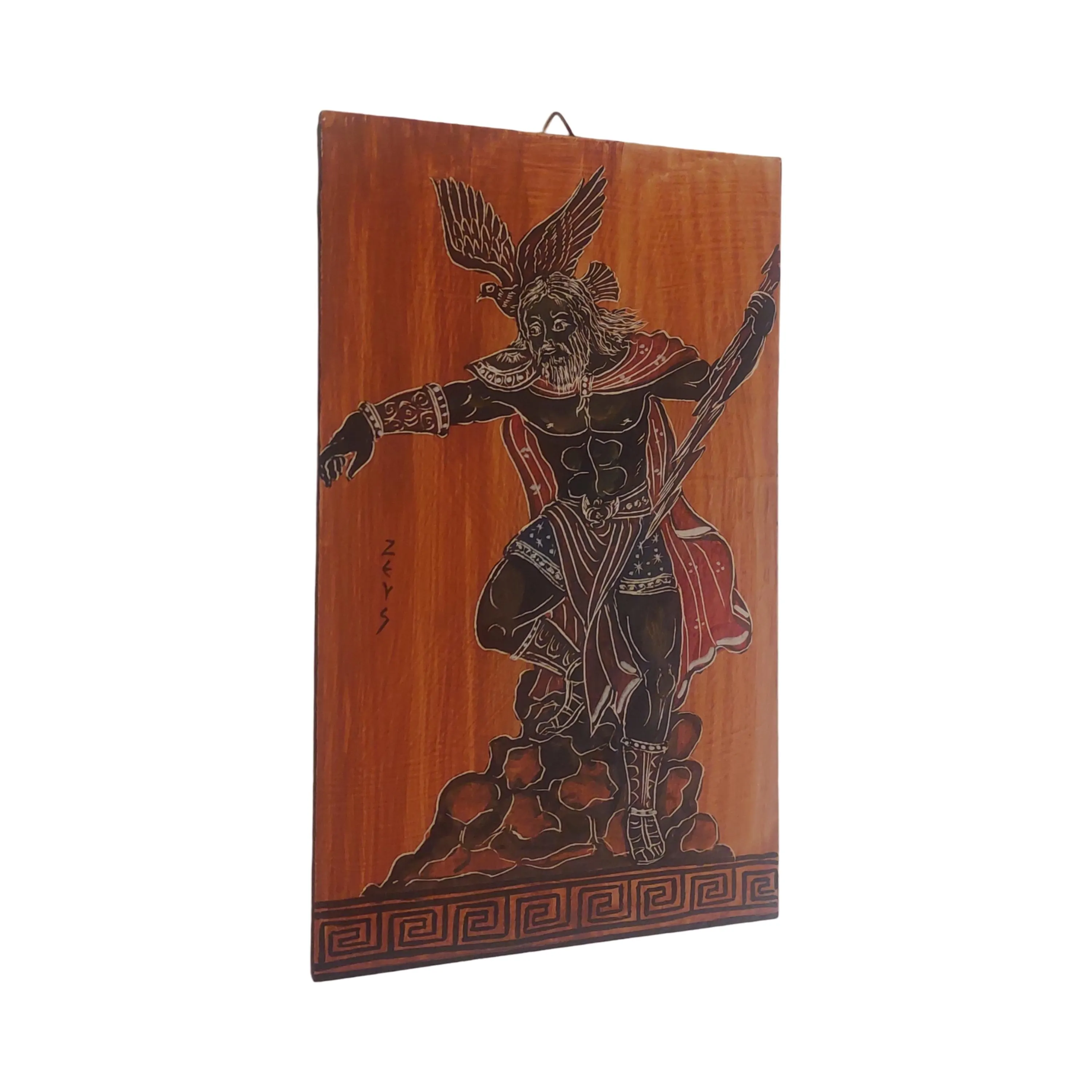 Zeus With Thunderbolt Wall Art Greek God Mythology Painting Wooden Panel — additional product image 3 from WoodMuse Art