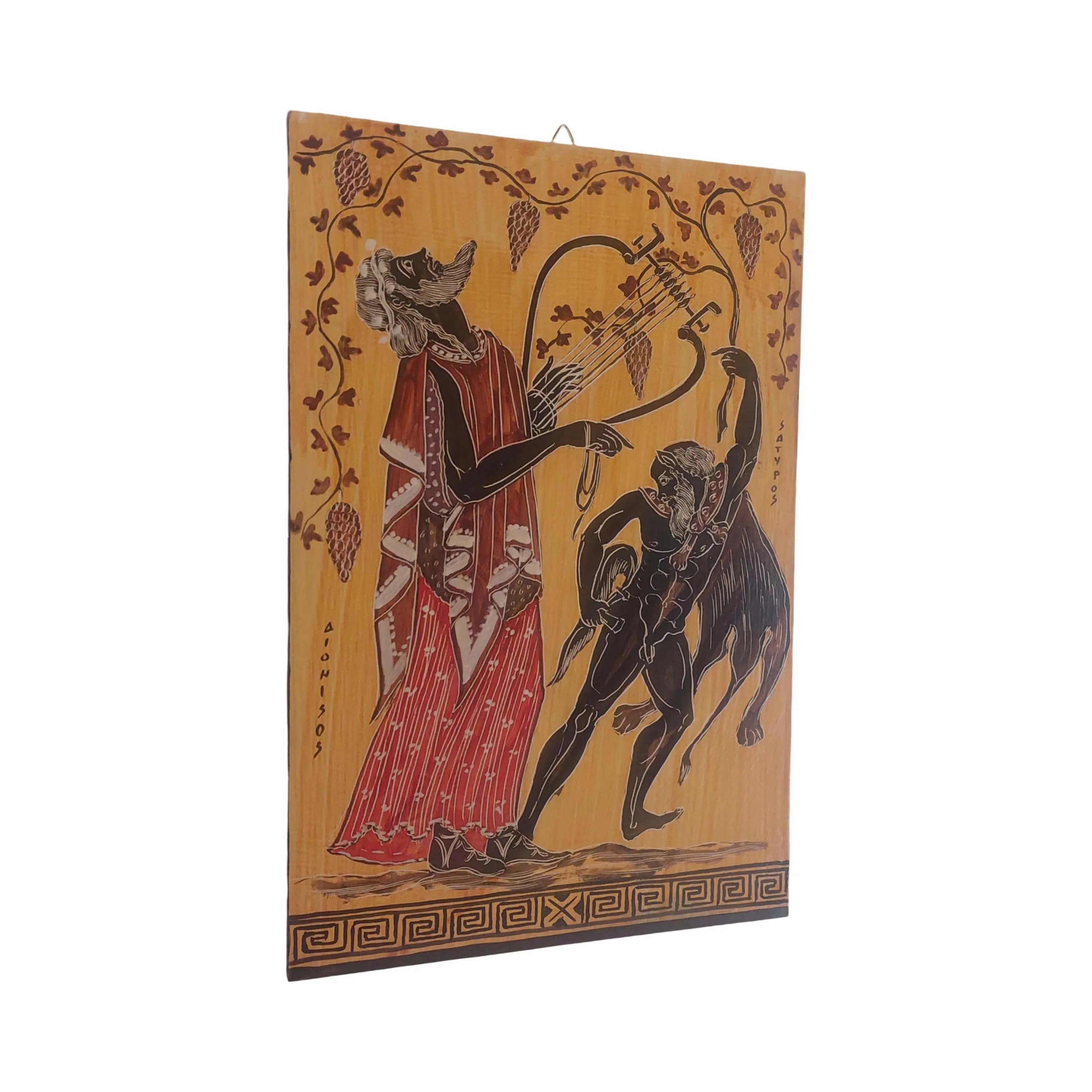 Dionysus And Satyr Greek Mythology Wall Art Ancient Red Figure Painting — additional product image 2 from WoodMuse Art
