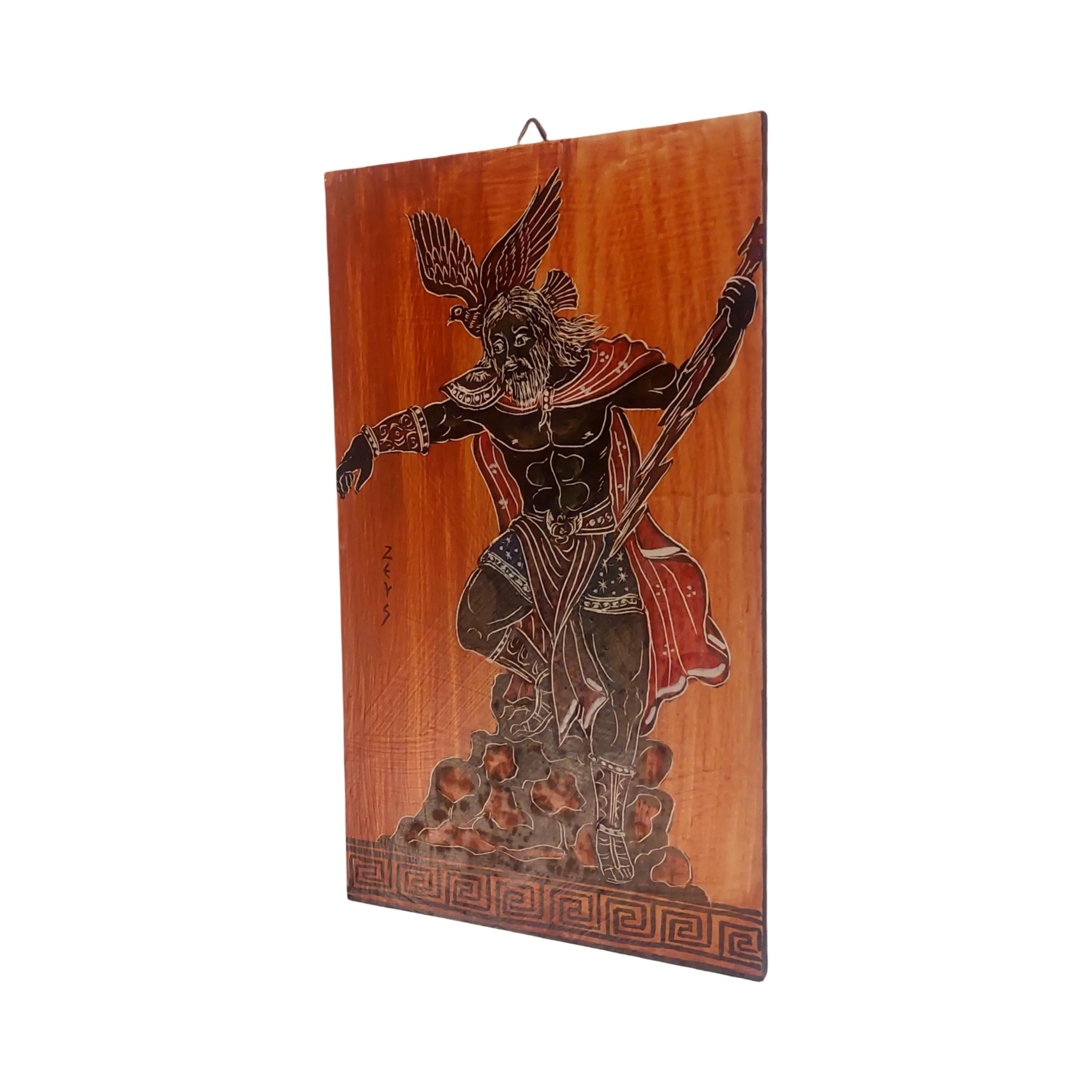 Zeus With Thunderbolt Wall Art Greek God Mythology Painting Wooden Panel — additional product image 2 from WoodMuse Art