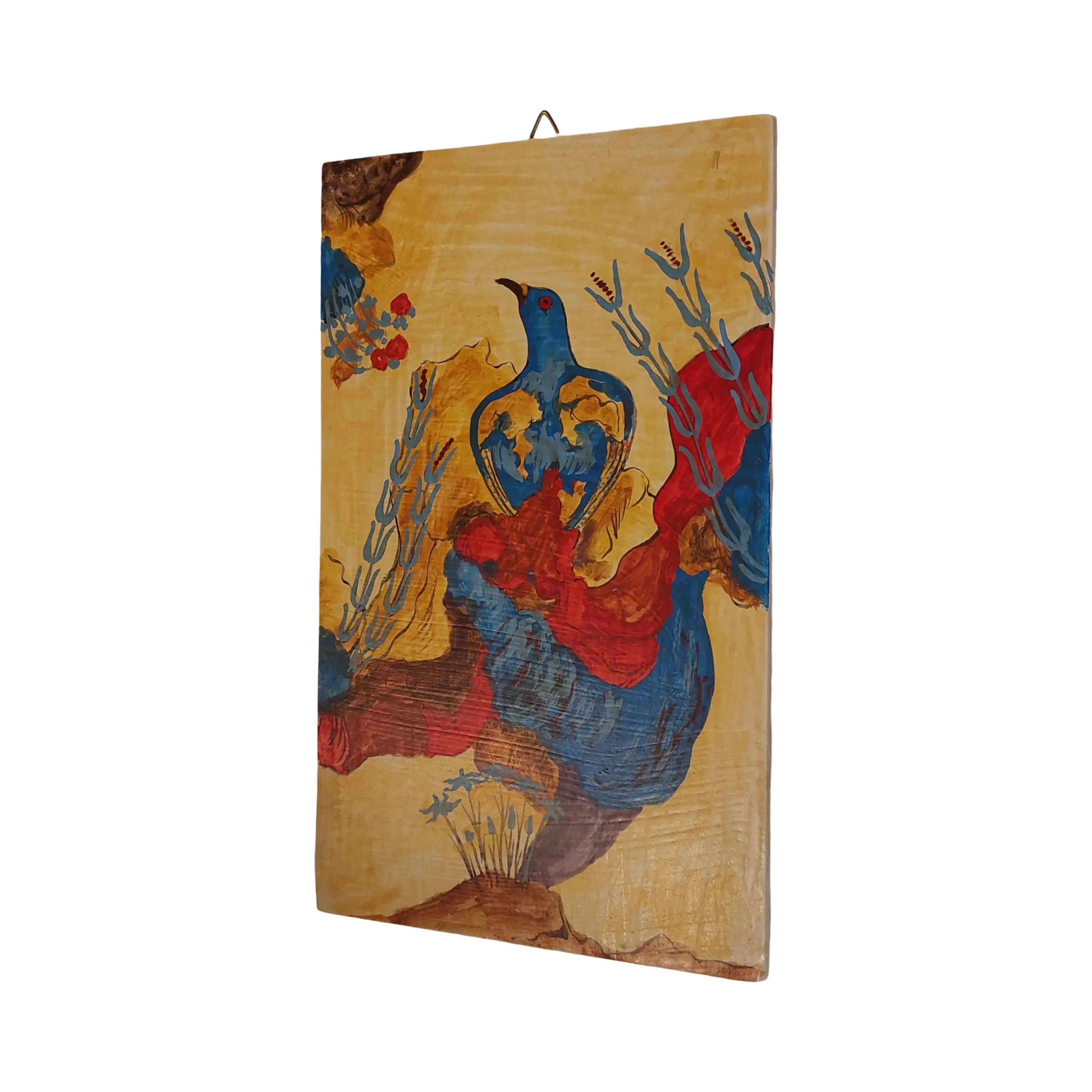 Minoan Blue Birds Wall Art Knossos Fresco Replica Hand Painted Painting — additional product image 3 from WoodMuse Art