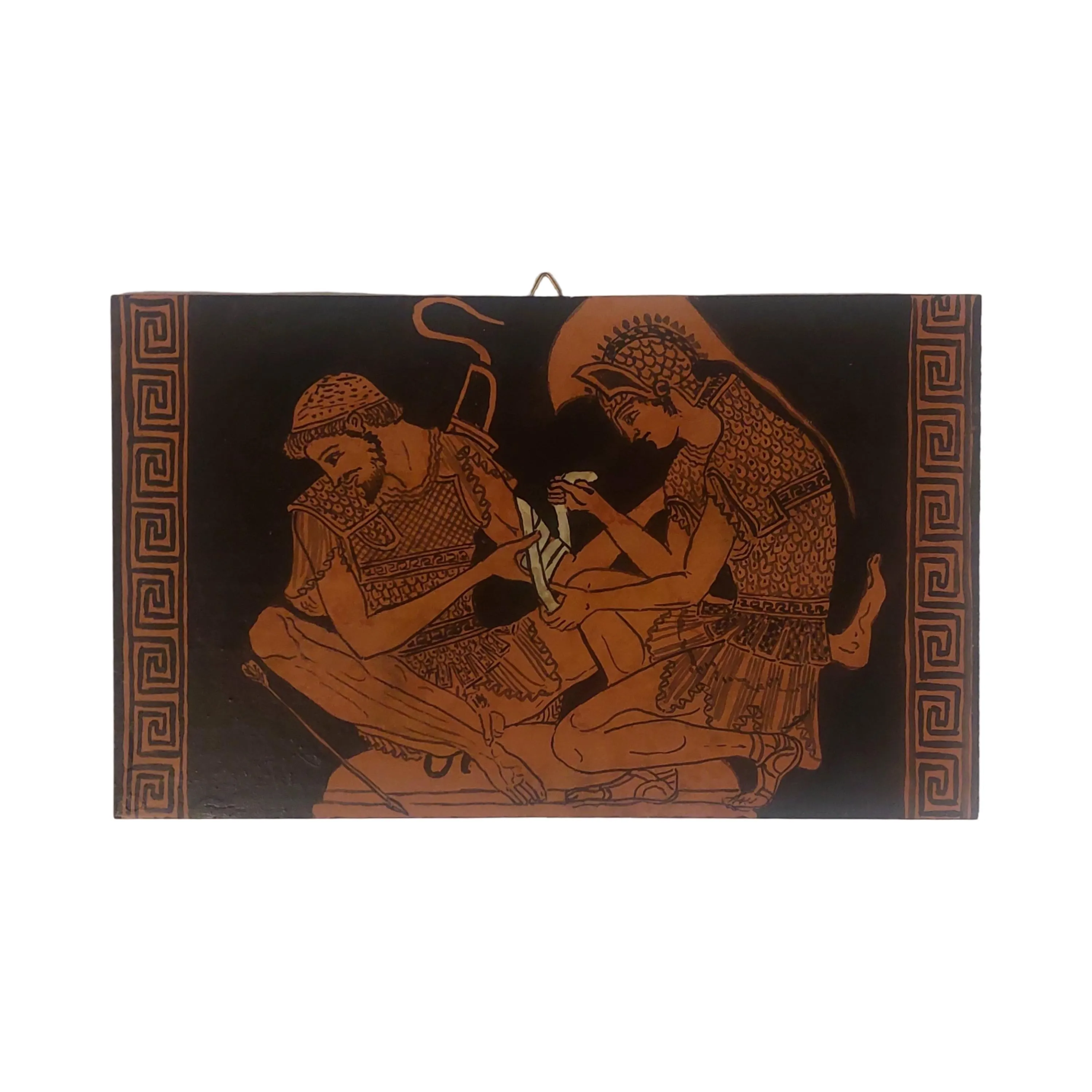Achilles And Patroclus Wall Art Ancient Greek Warrior Scene Painting Wooden Panel