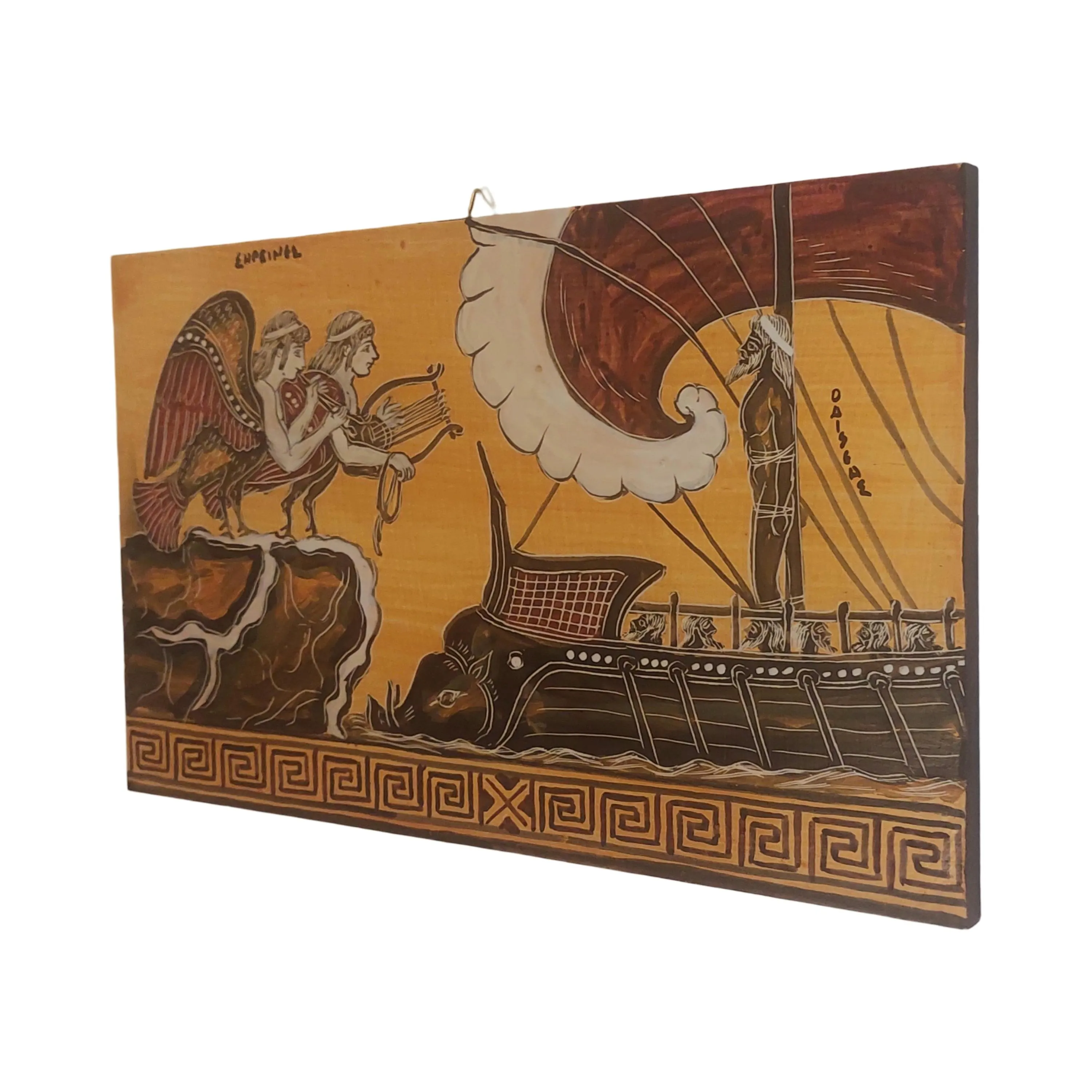 Odysseus And The Sirens Wall Art Greek Mythology Scene Painting Wooden Panel — additional product image 3 from WoodMuse Art