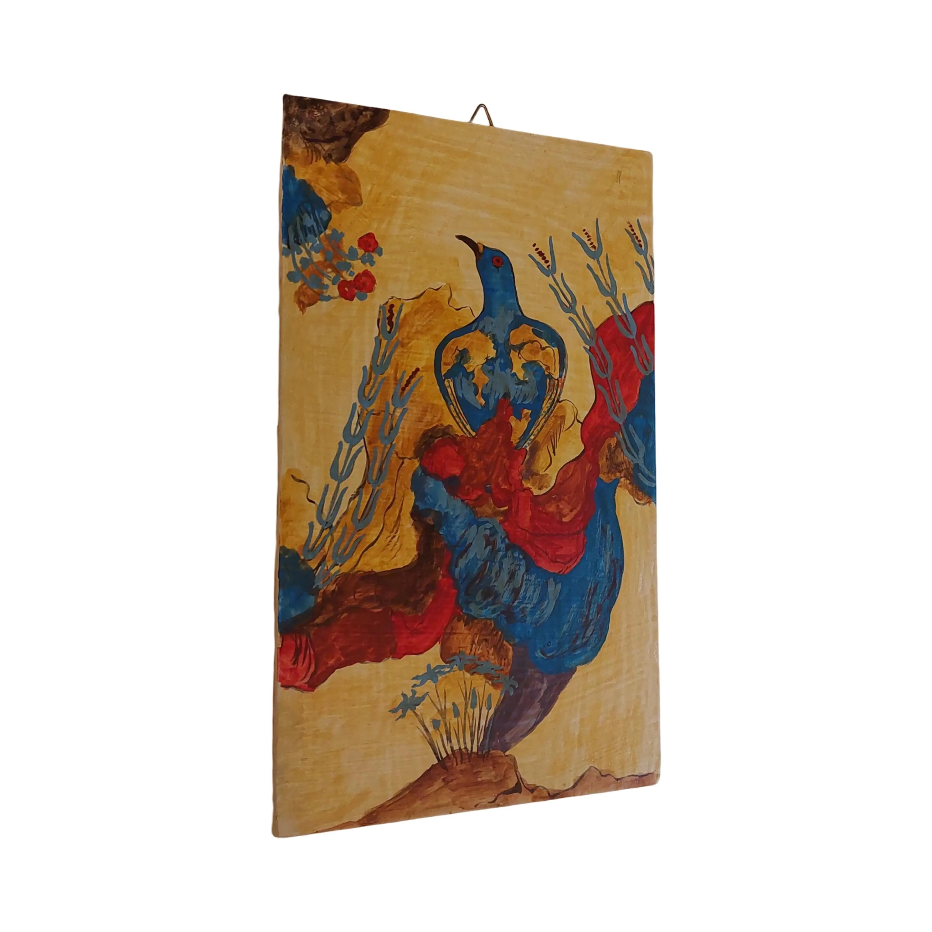 Minoan Blue Birds Wall Art Knossos Fresco Replica Hand Painted Painting — additional product image 2 from WoodMuse Art