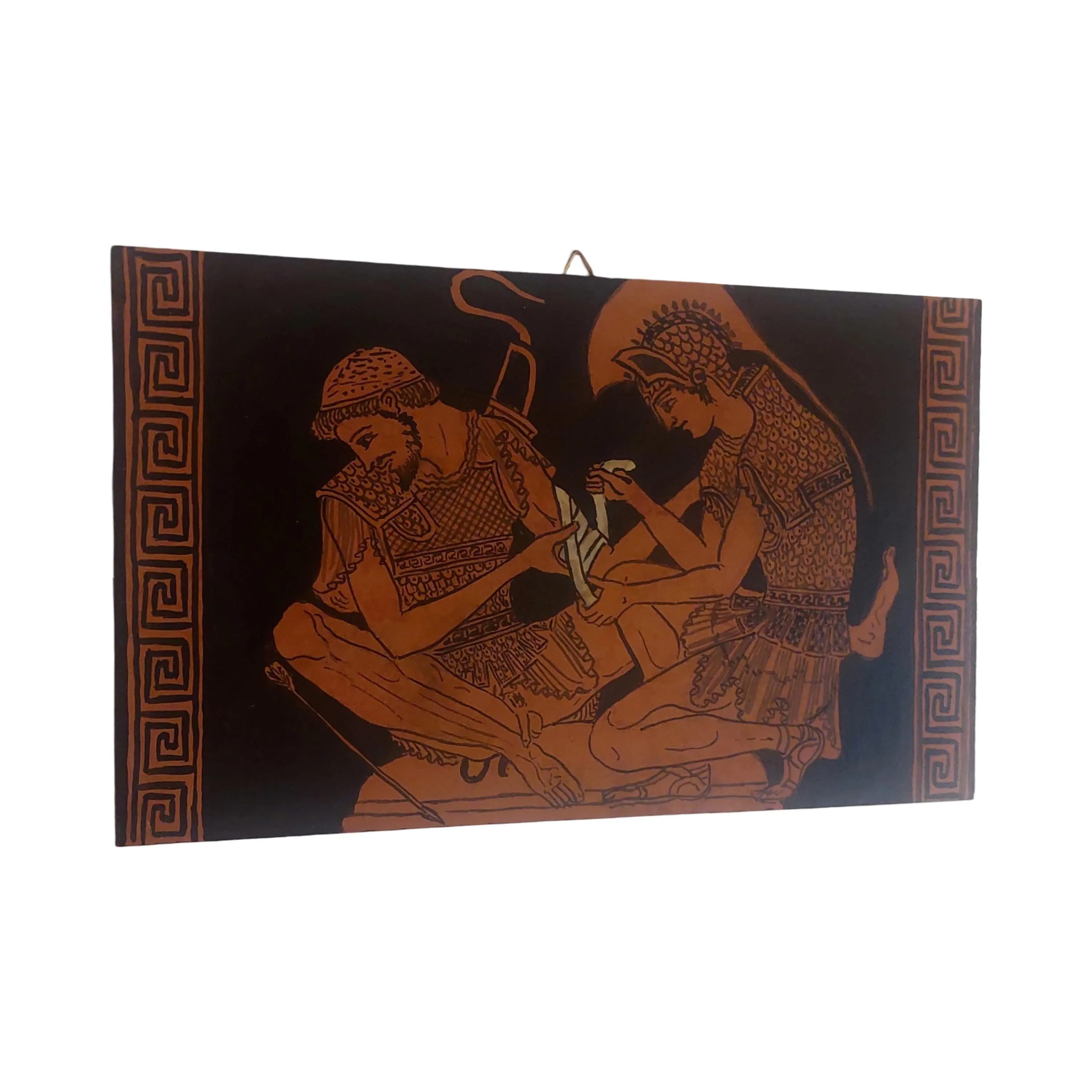 Achilles And Patroclus Wall Art Ancient Greek Warrior Scene Painting Wooden Panel — additional product image 3 from WoodMuse Art