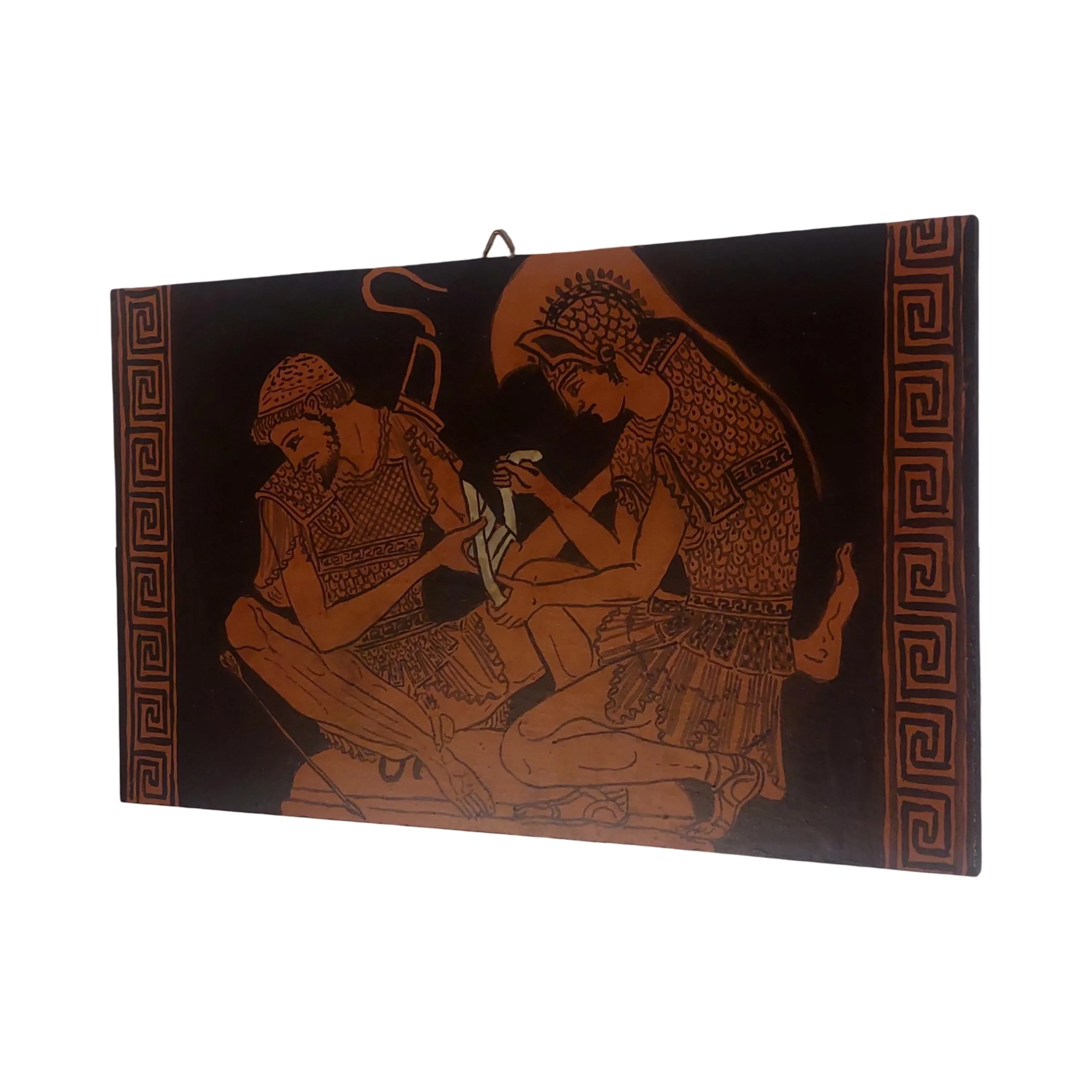Achilles And Patroclus Wall Art Ancient Greek Warrior Scene Painting Wooden Panel — additional product image 2 from WoodMuse Art
