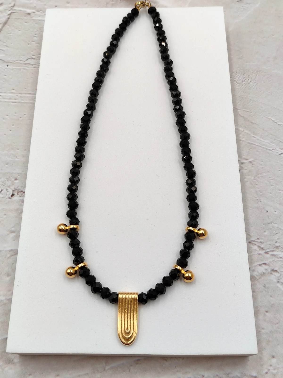 Necklace with Beads and Gold-Plated Details by Magis Handmade Jewels – view 5